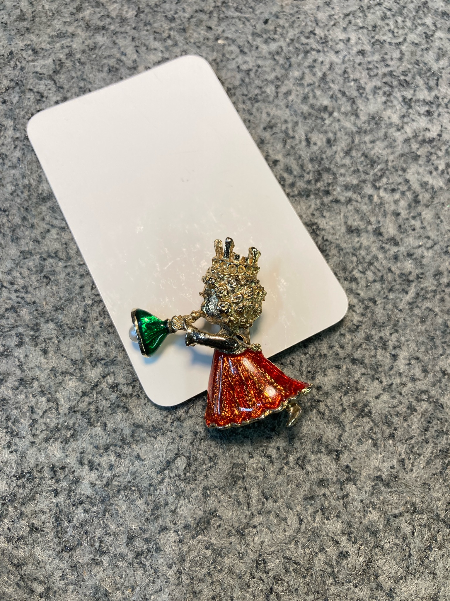 Gold Tone Figural Brooch