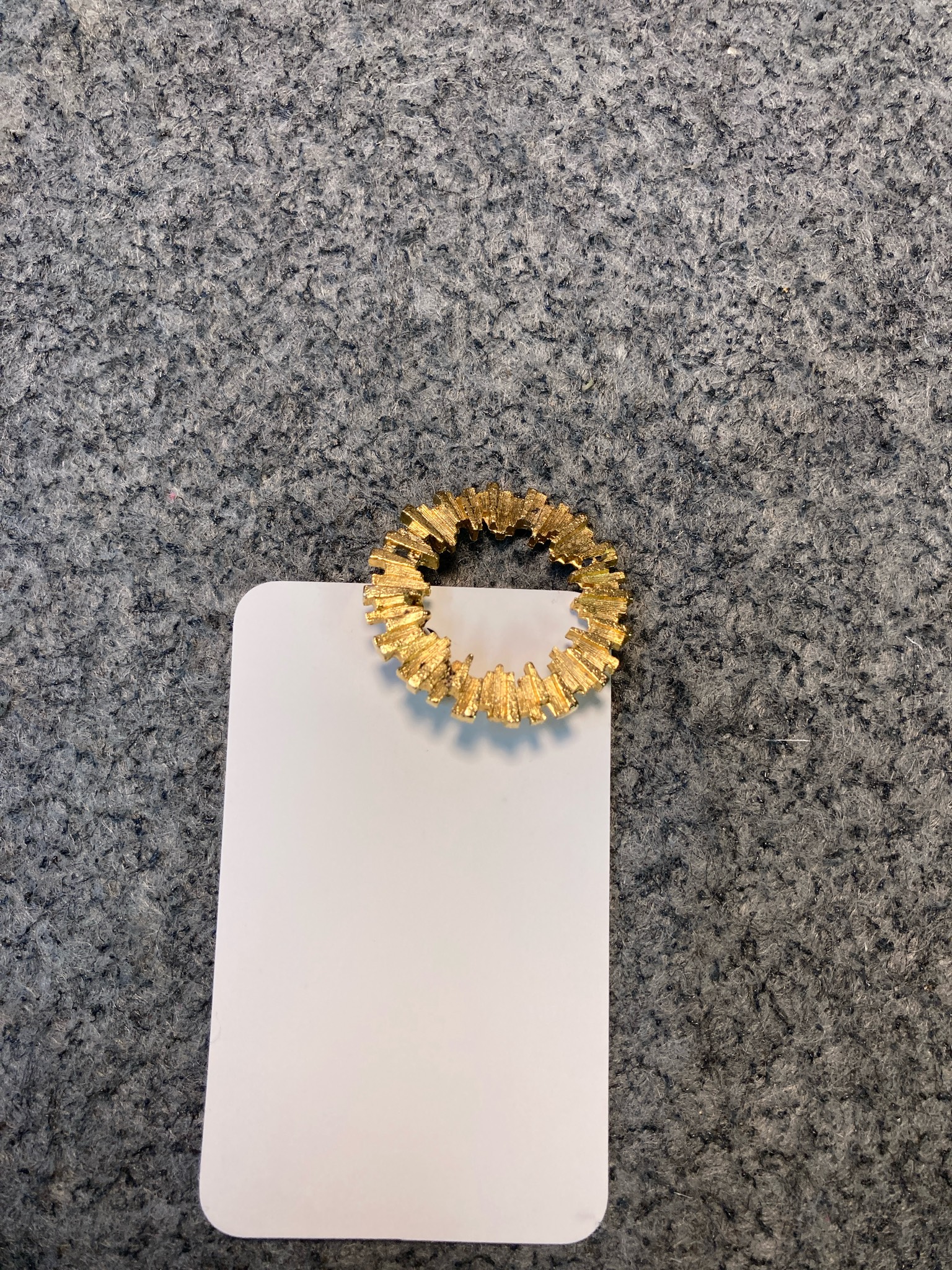 Gold Tone Textured Sunburst Brooch