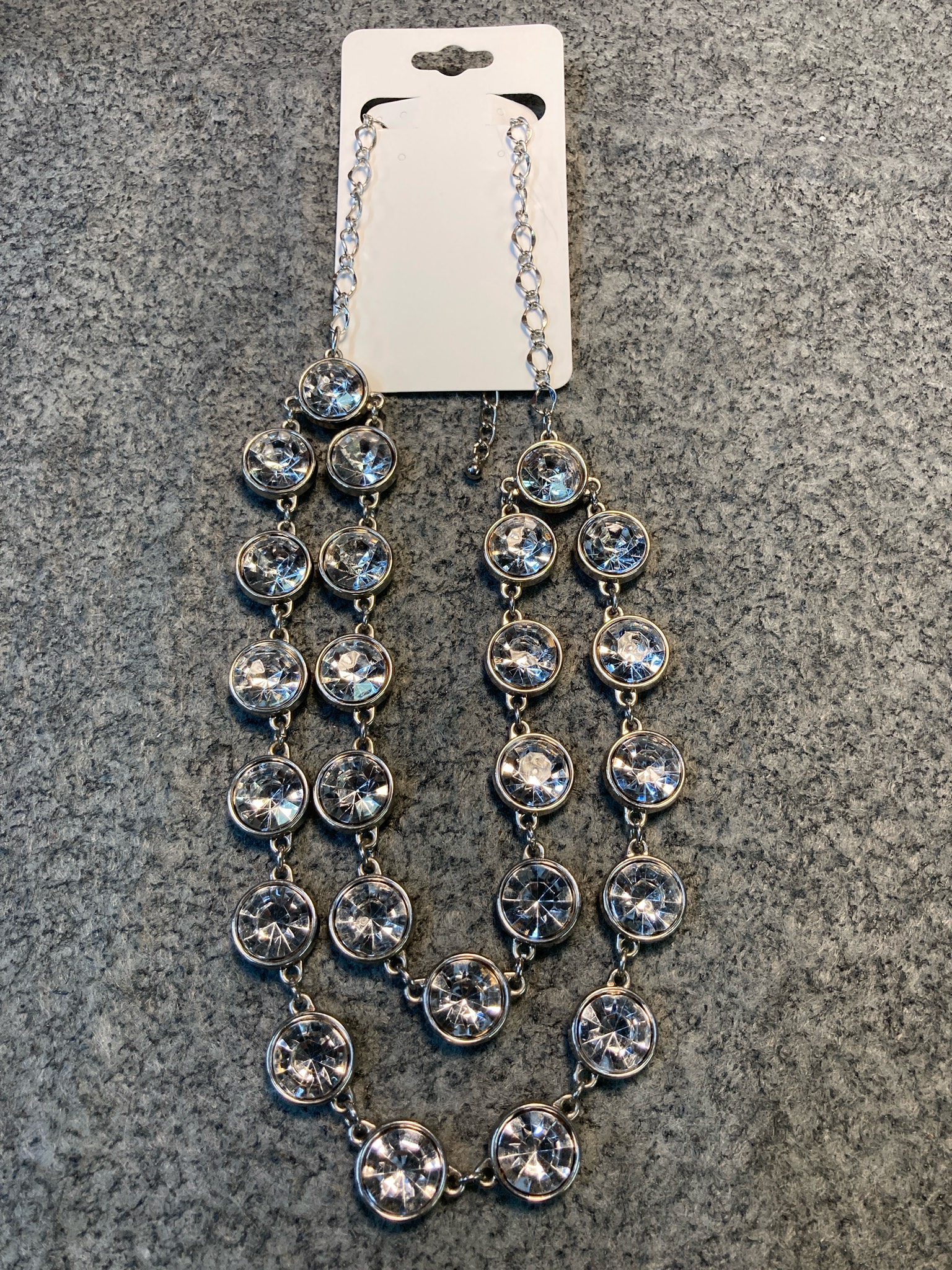 Clear Multi-Stone Statement Necklace