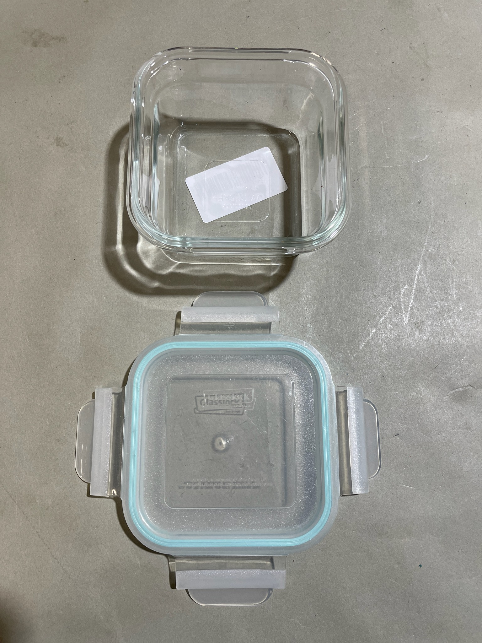 Glasslock Clear Glass Square Food Storage Container