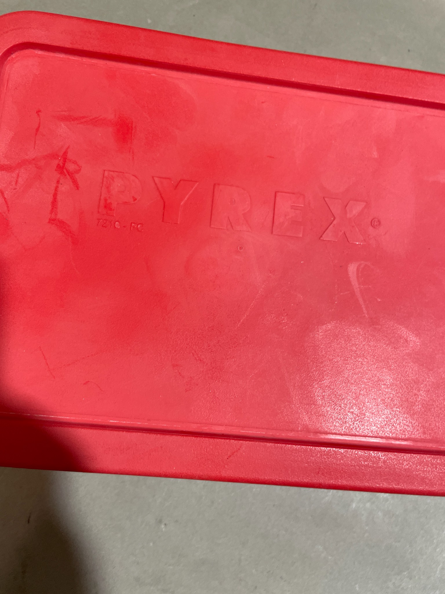 Pyrex Red Rectangular Glass Storage Container