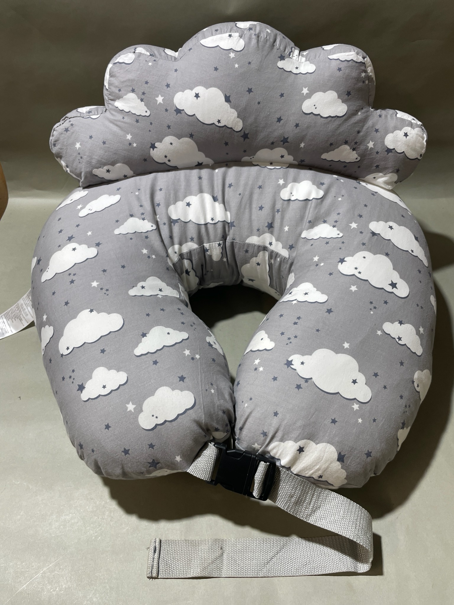 Pillani Grey Cloud Print Nursing Pillow Size 0-12 months