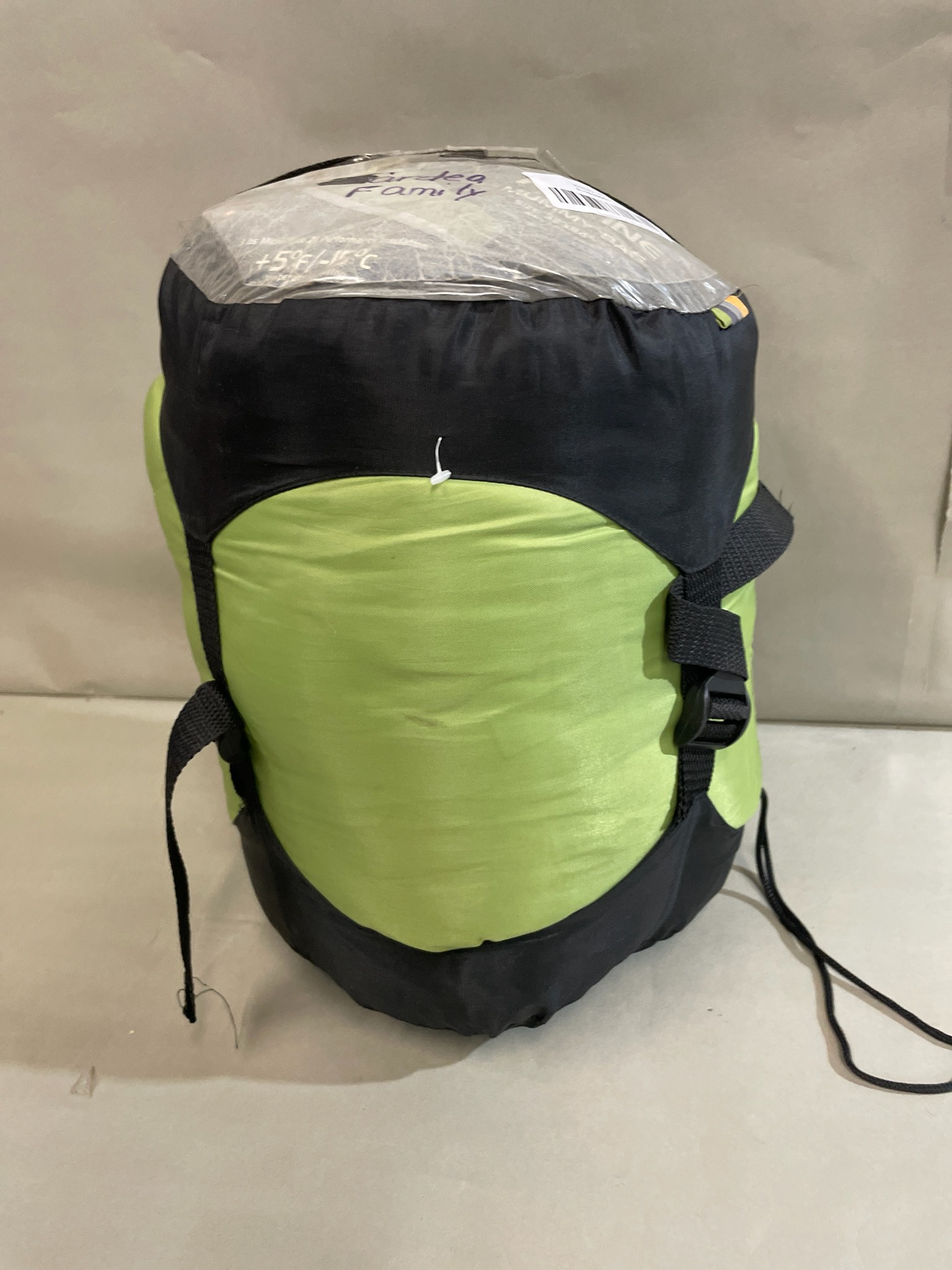 Green and Black Mummy Sleeping Bag