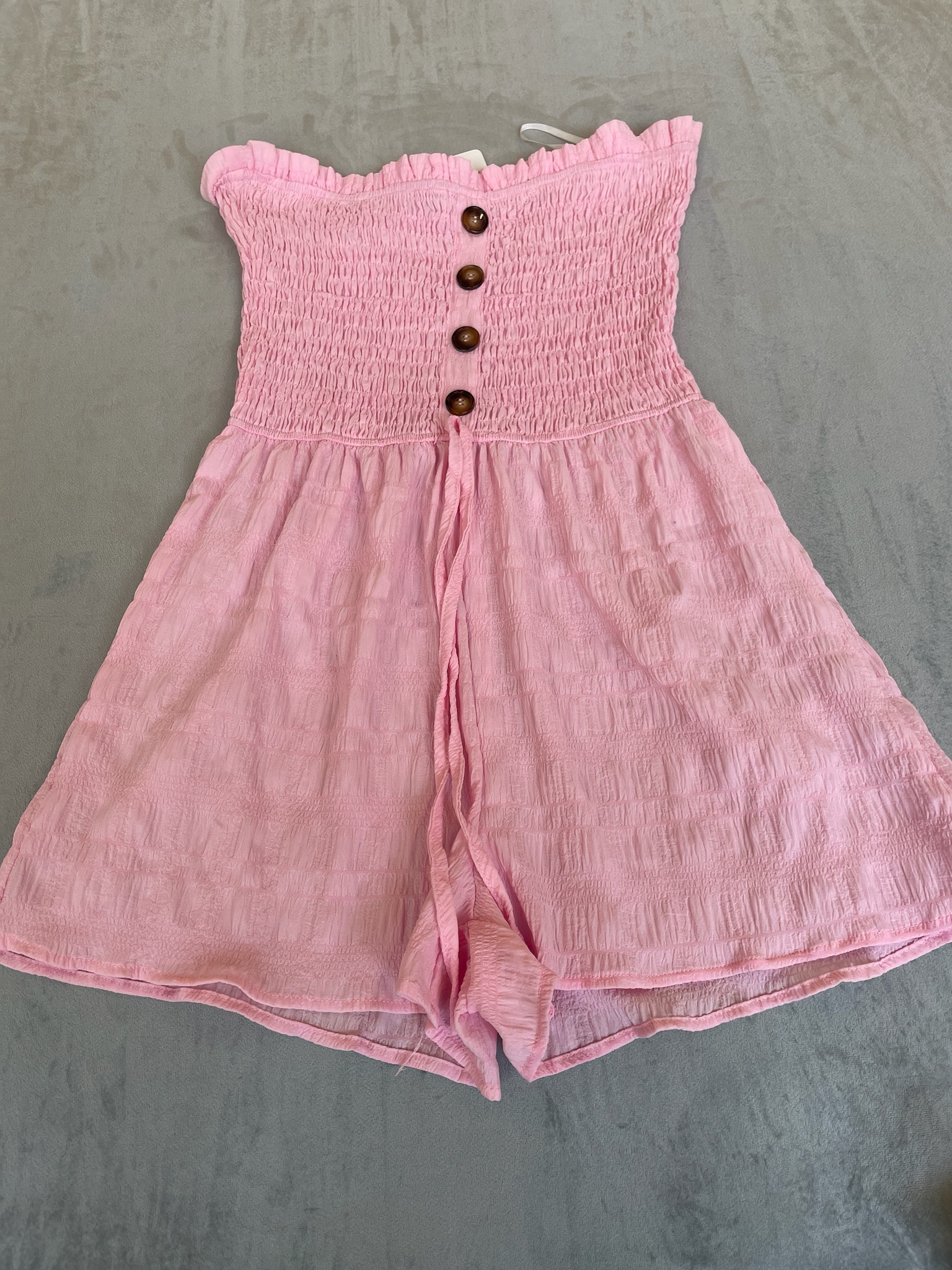 CHICW Light Pink Crinkled Gauze Romper Size M