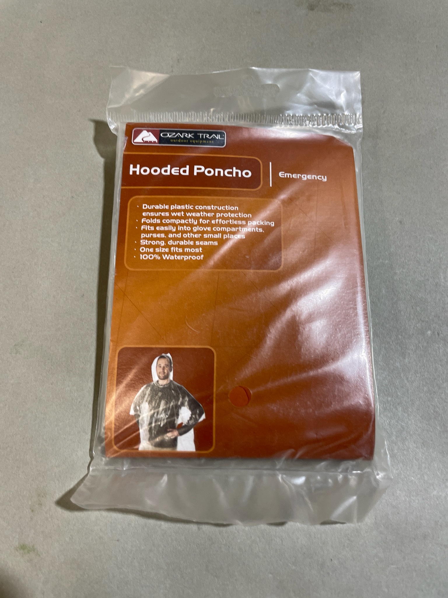 Ozark Trail Clear Plastic Hooded Poncho Size One Size