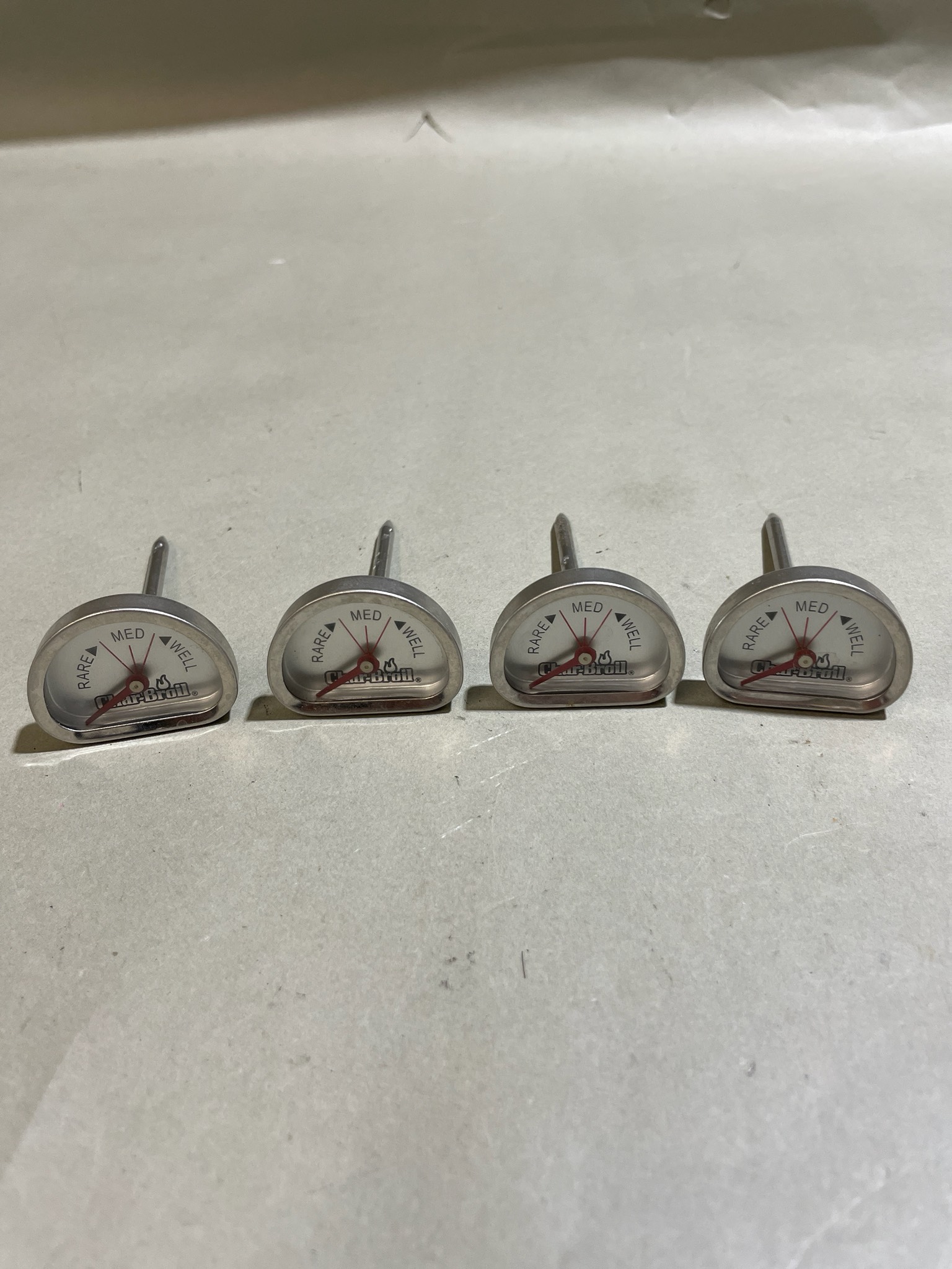 Char-Broil Silver Set of 4 Analog Meat Thermometers