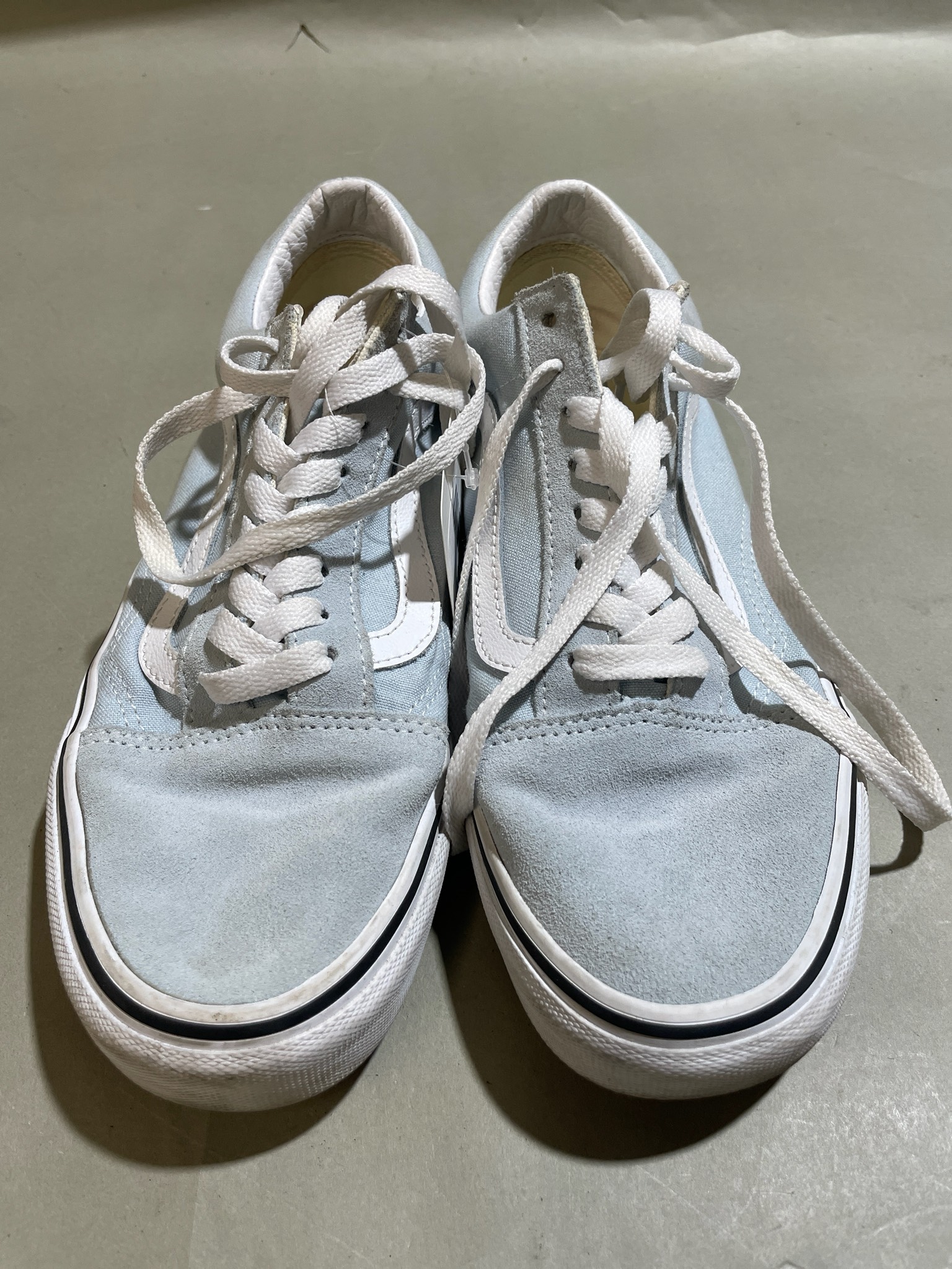 Vans Pale Blue Canvas Suede Sneakers Size US Men 7.5