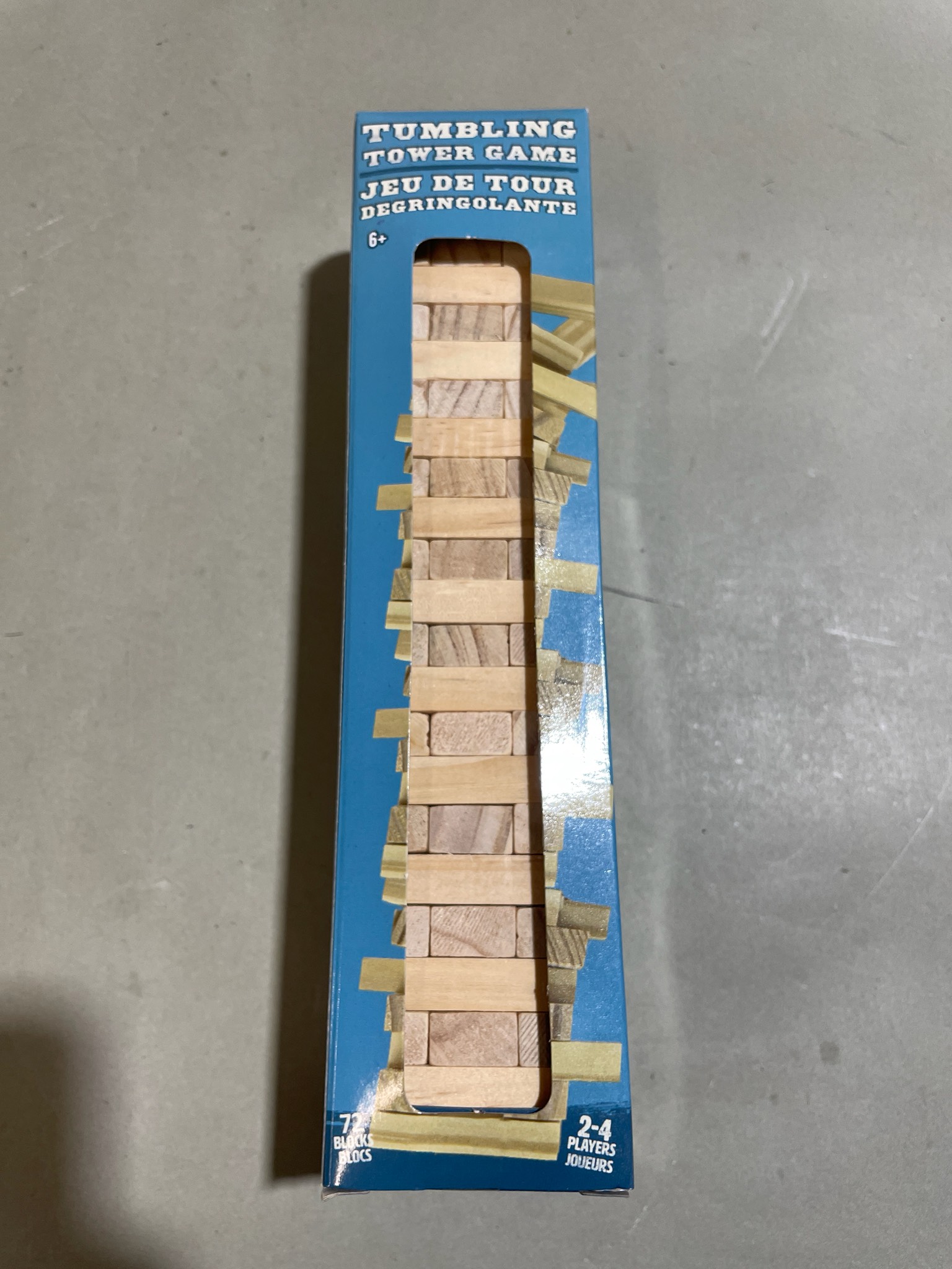 Blue Wooden Block Stacking Game Size 72 blocks