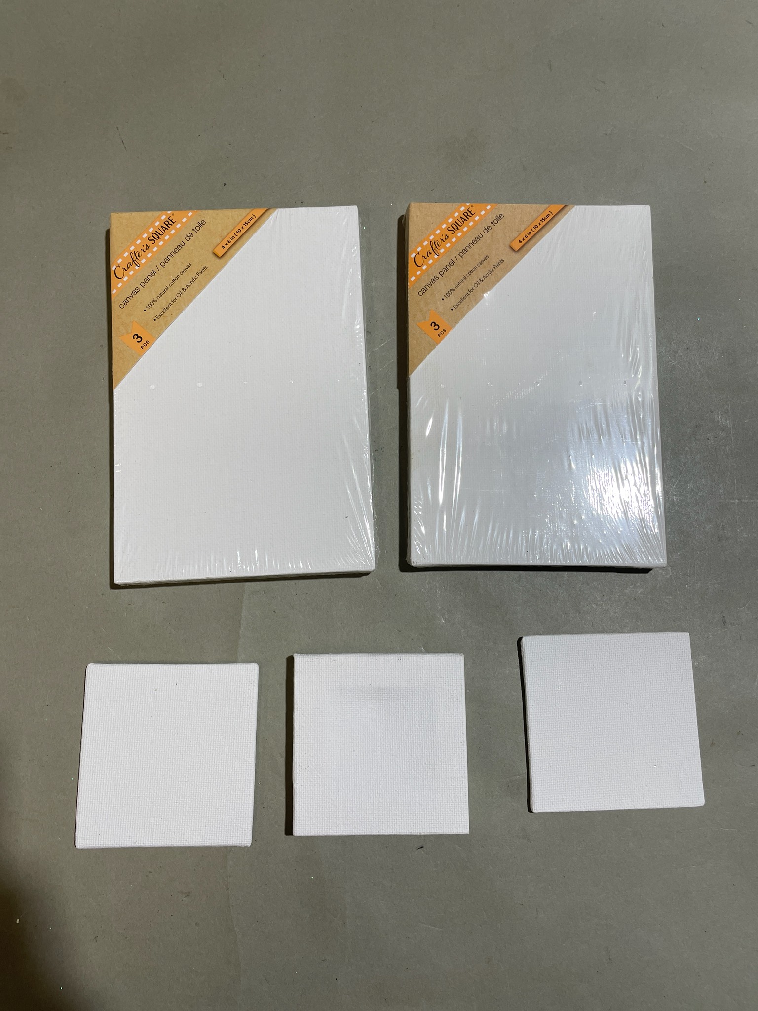 Crafter's Square White Pre-Primed Canvas Set Size 4 x 6 in