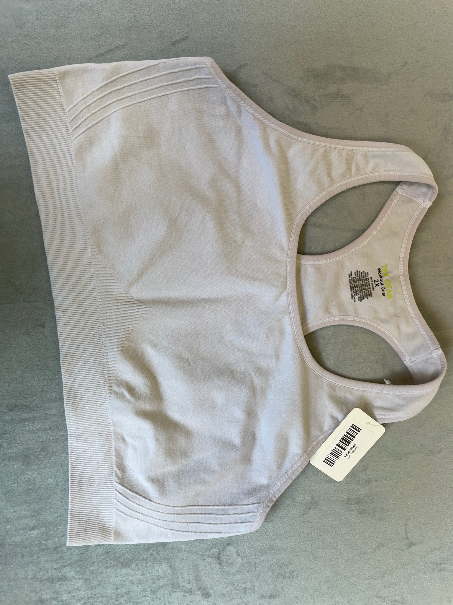 Tek Gear Pale Lavender Nylon-Spandex Sports Bra Size 2X