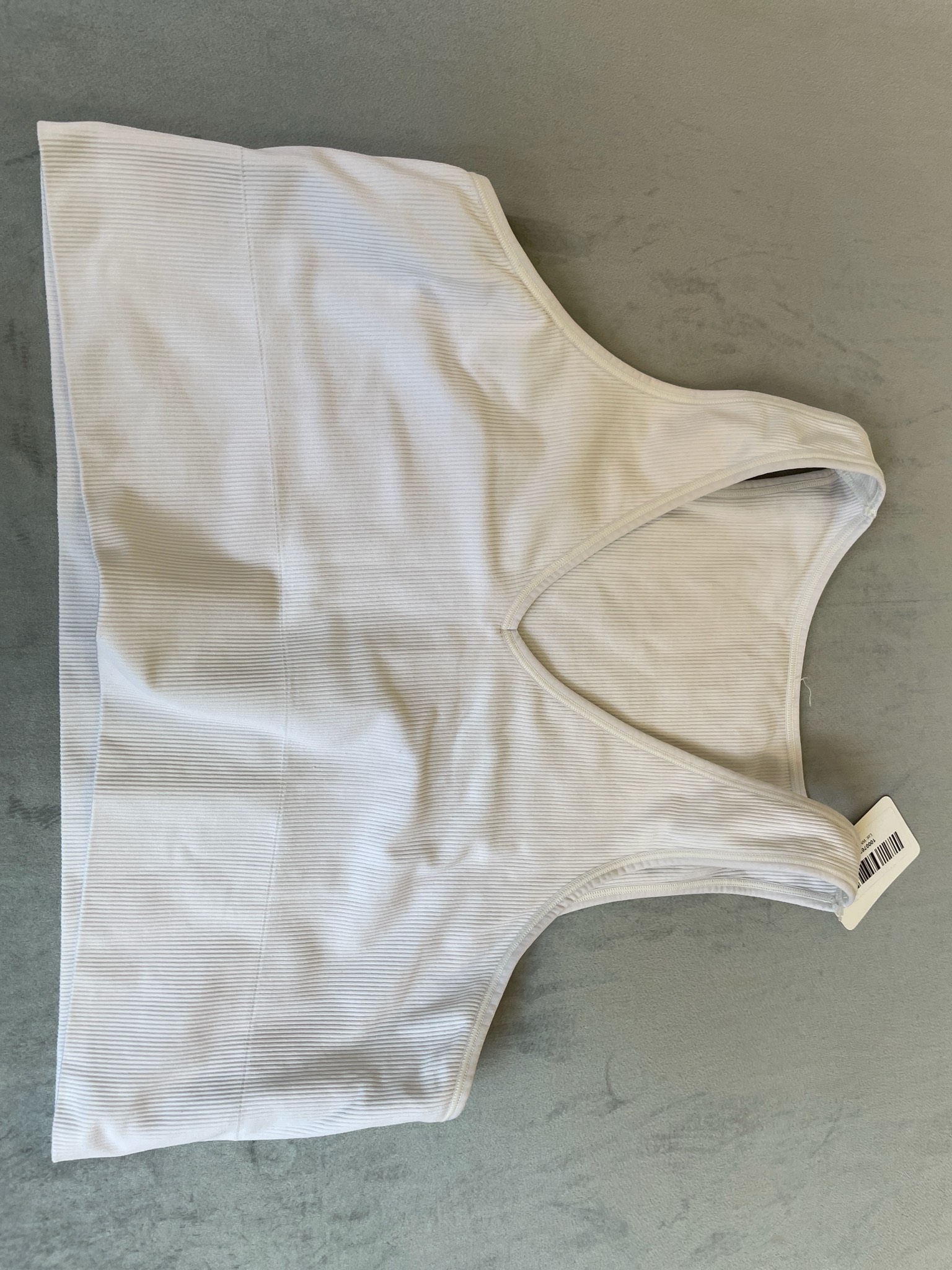 White Ribbed Knit Tank Top