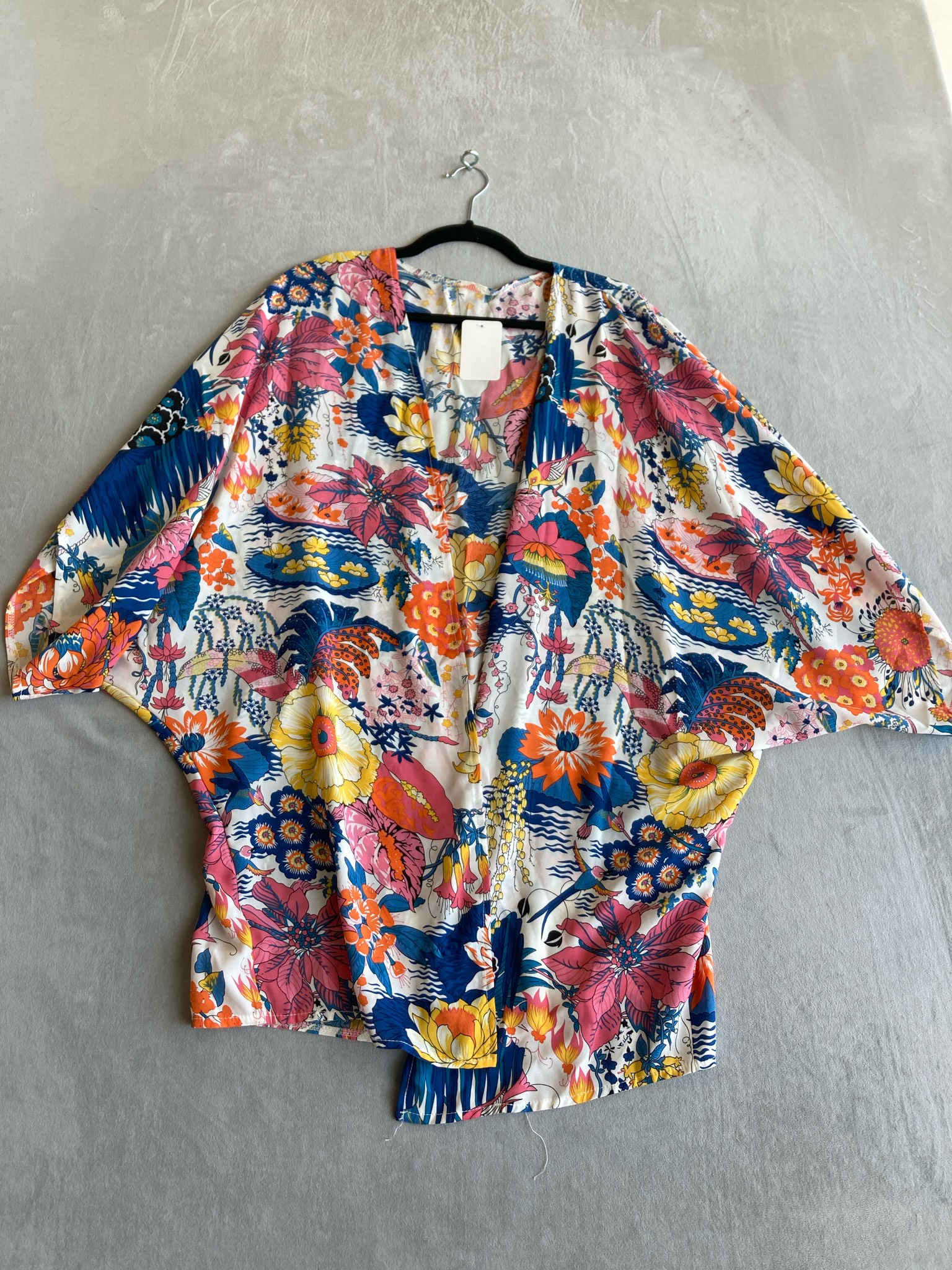White Floral Lightweight Woven Blouse Size 3XL
