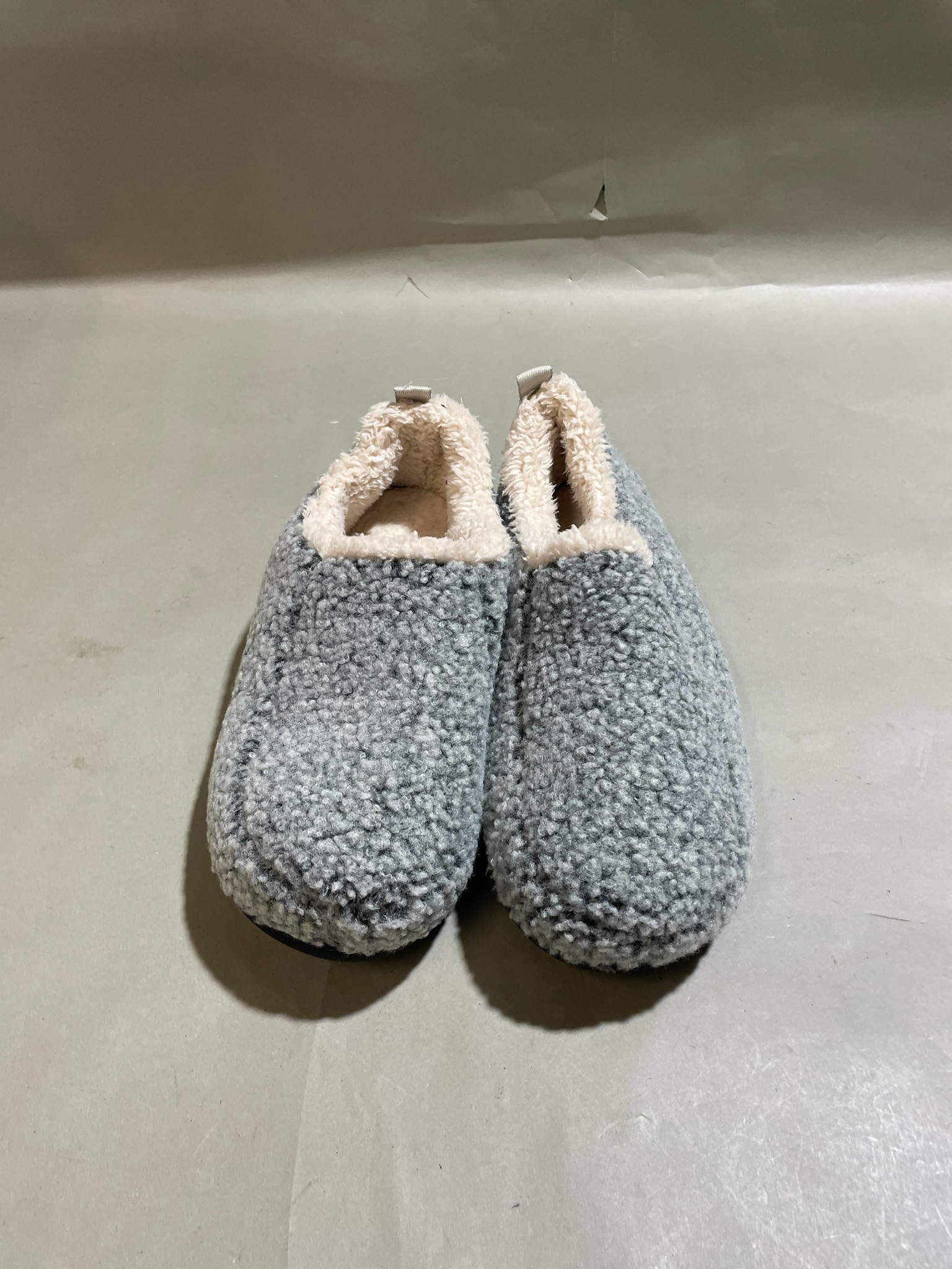 RockDove Gray Sherpa Slip-On Slippers Size US 9.5-10.5