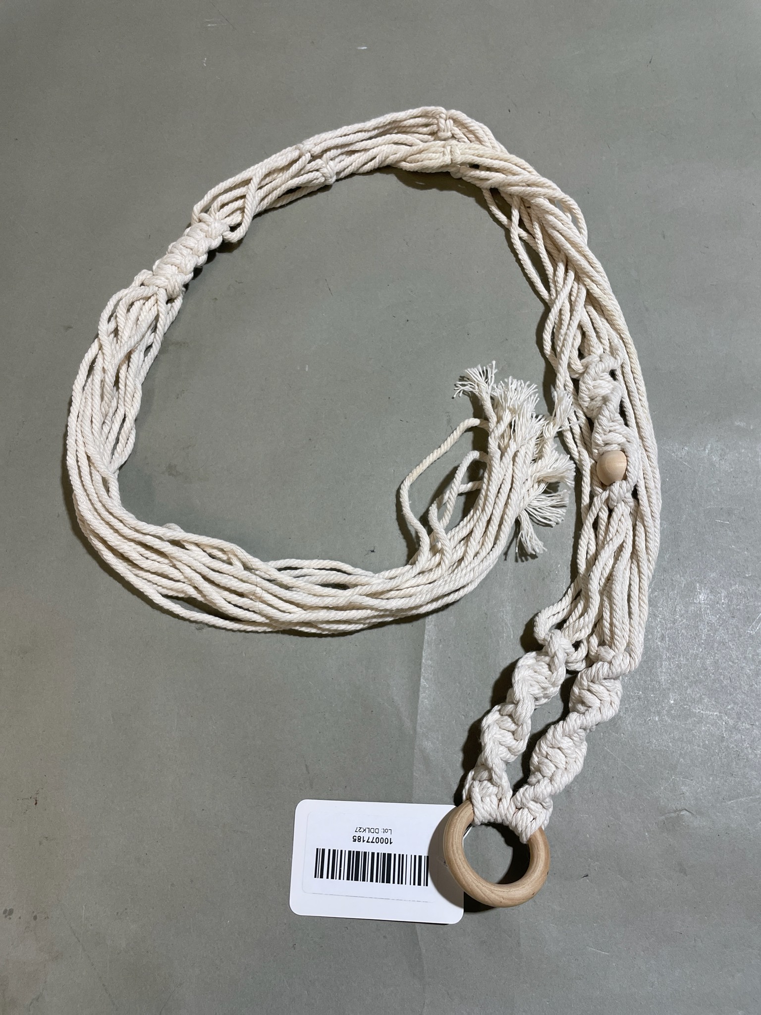 Off-White Macrame Plant Hanger