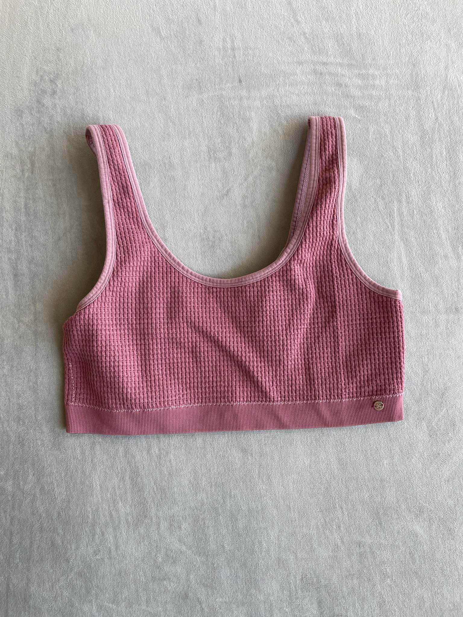 Lucky Brand Dusty Pink Waffle Knit Bralette Size 3X