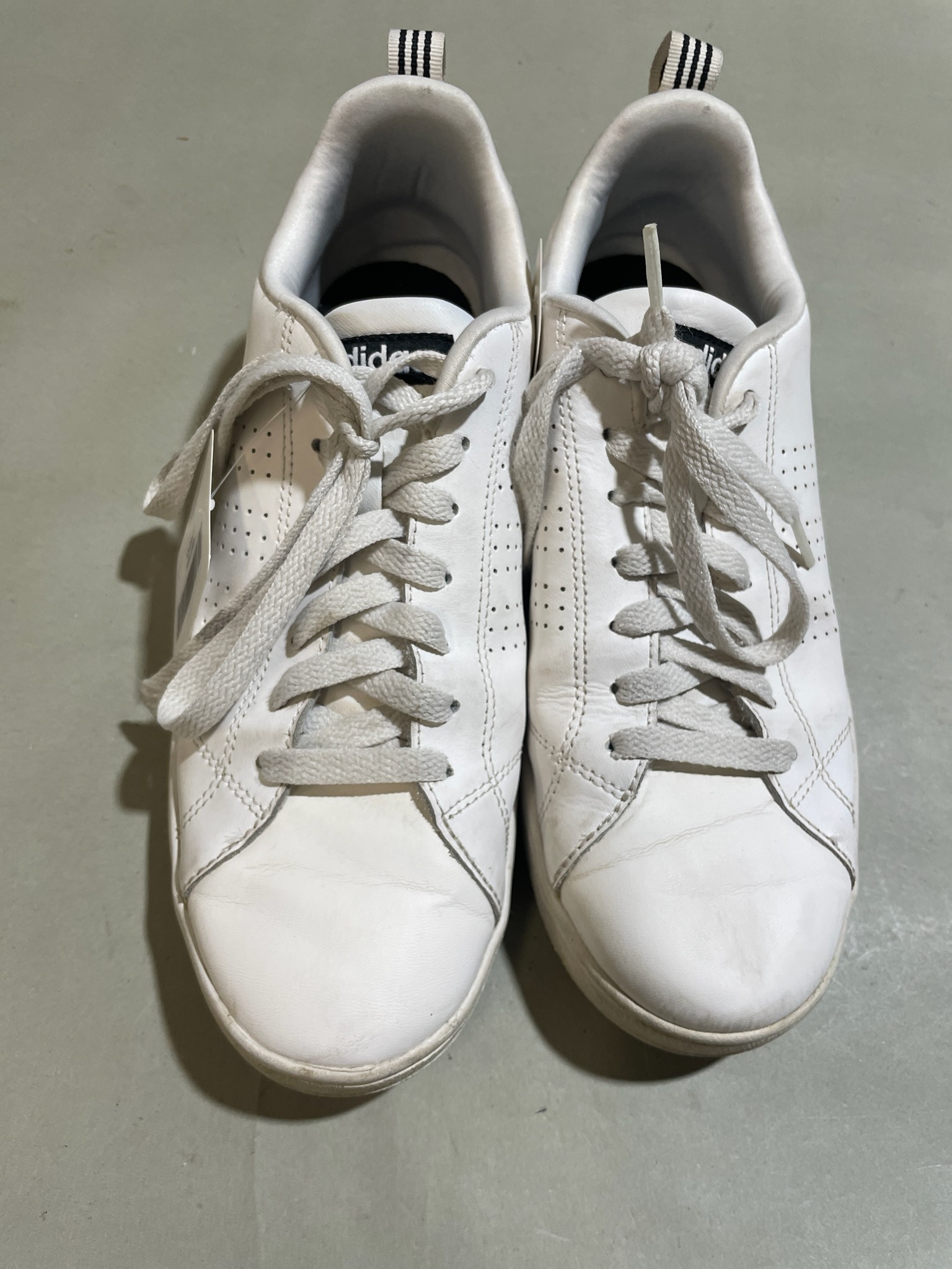 adidas White Perforated Low-Top Sneakers