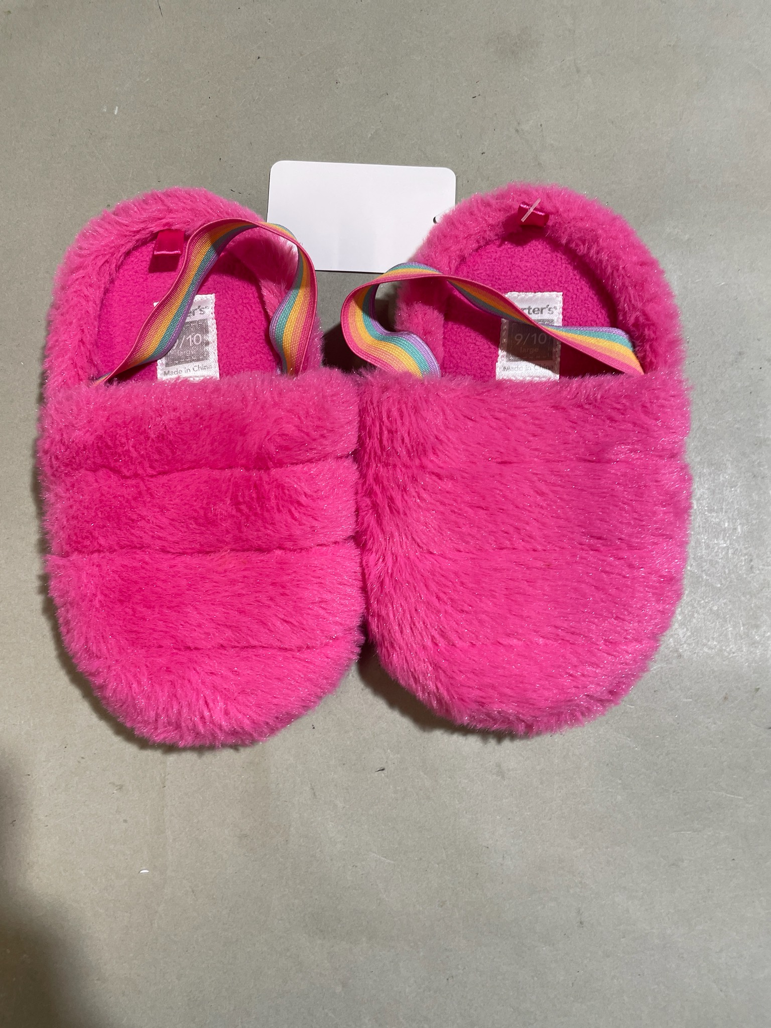 Carter's Hot Pink Plush Slippers Size 9/10