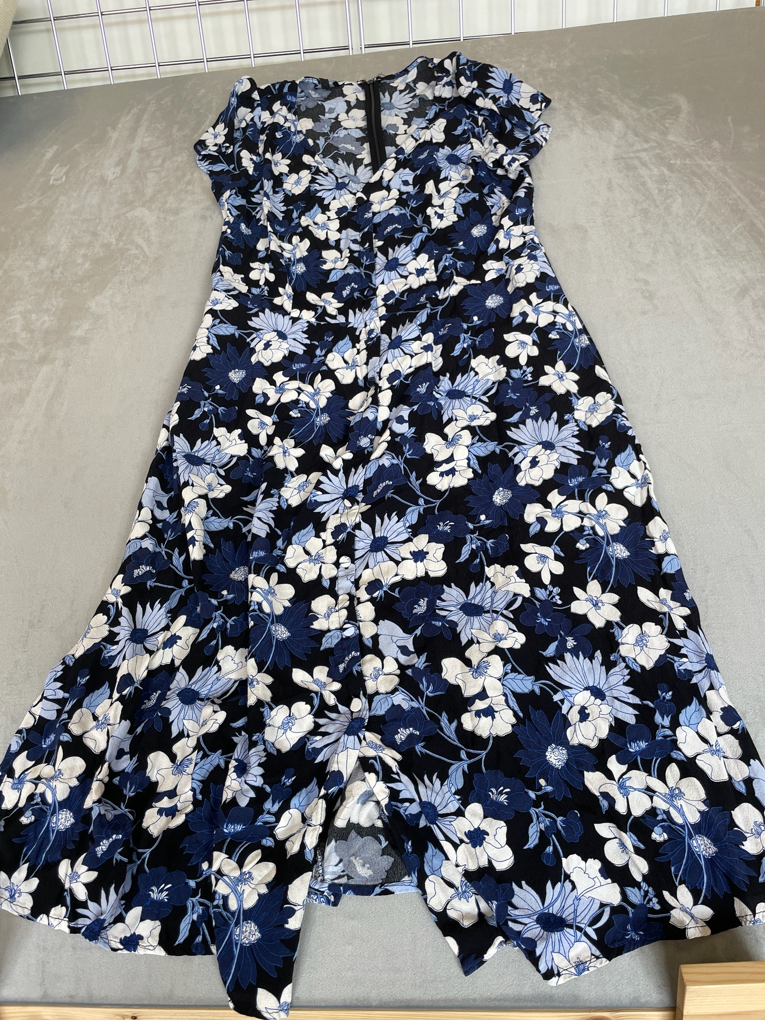 Talbots Black Floral Textured Woven Dress Size 12