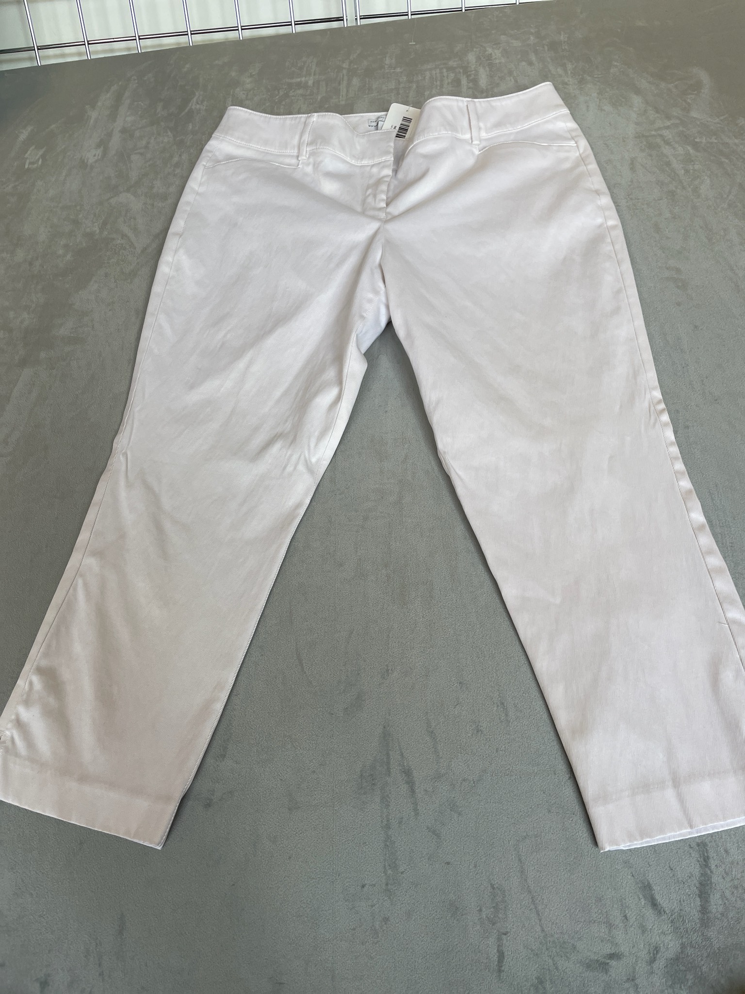 New York & Company White Twill Stretch Pants Size Size 12