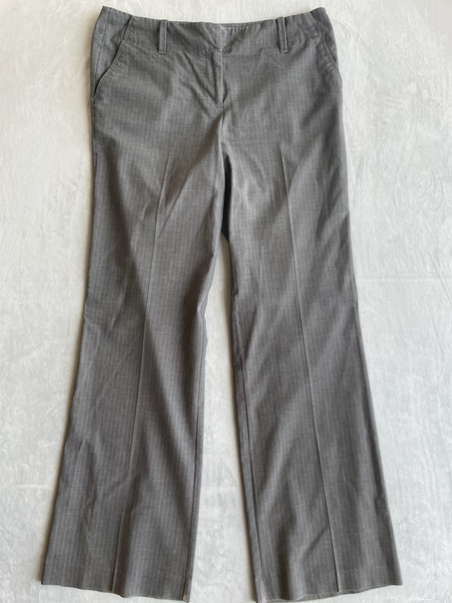 New York & Company Gray Pinstripe Woven Dress Pants Size 12 Tall