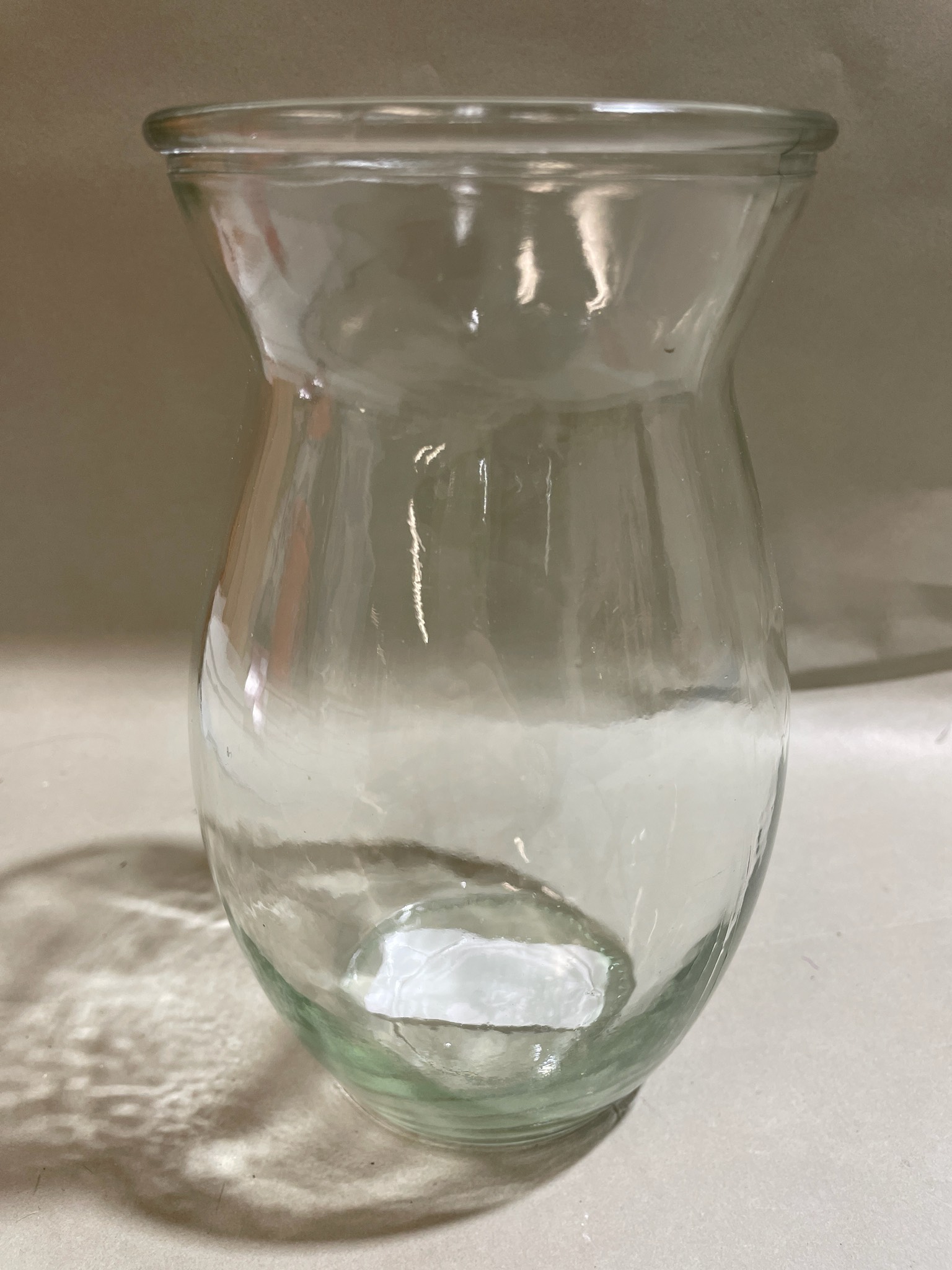 Clear Glass Bulbous Vase