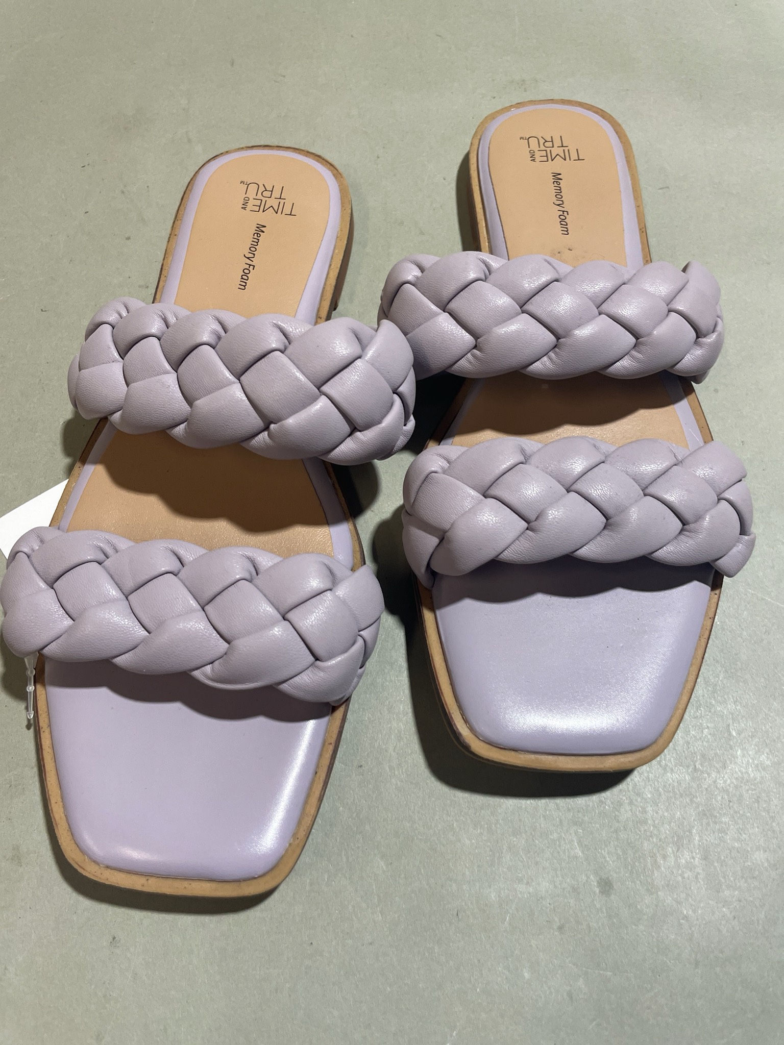 Time and Tru Lilac Braided Slide Sandals