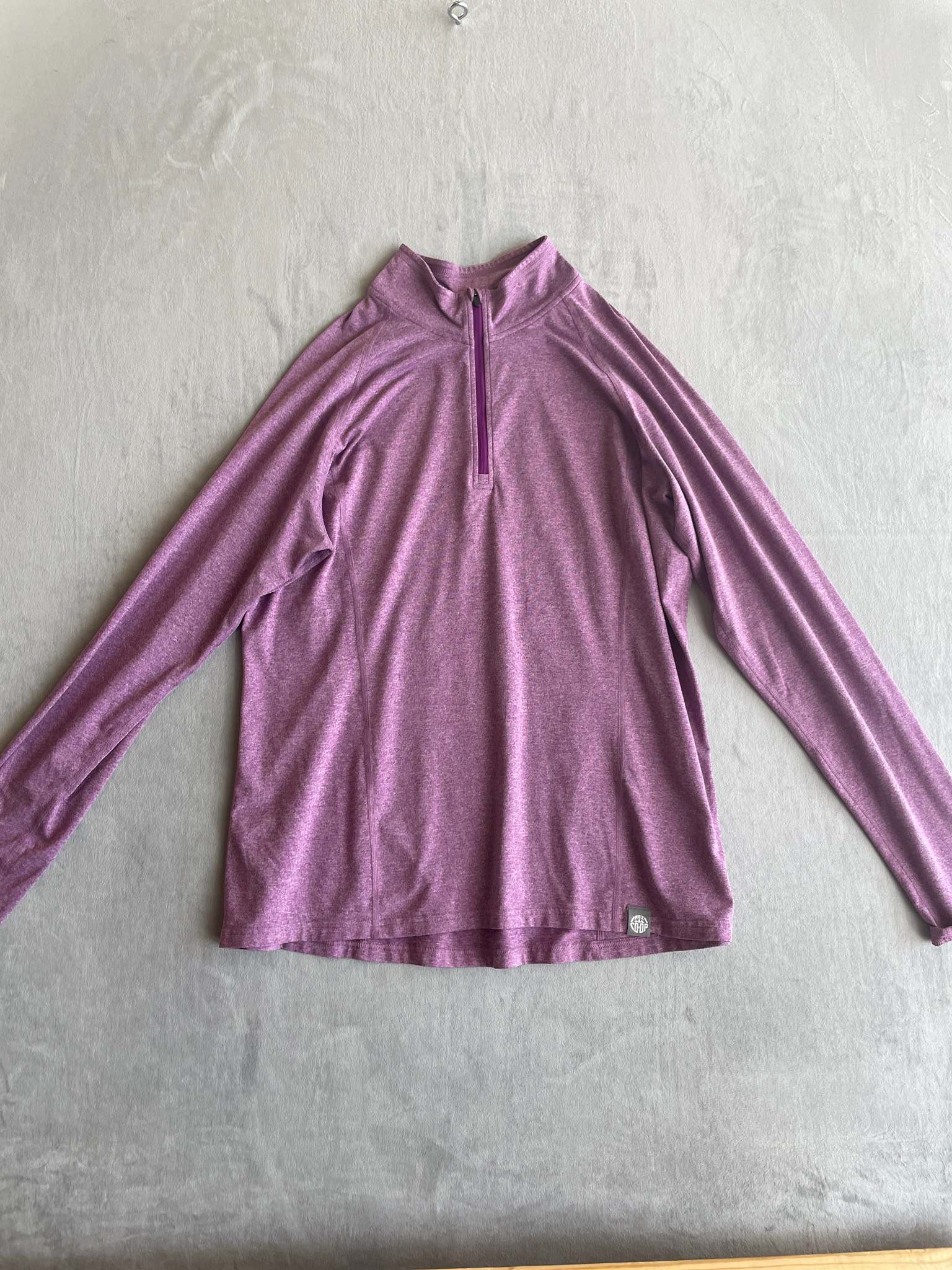 REI Co-op Purple Heather Synthetic Knit Quarter-Zip Pullover Size XL