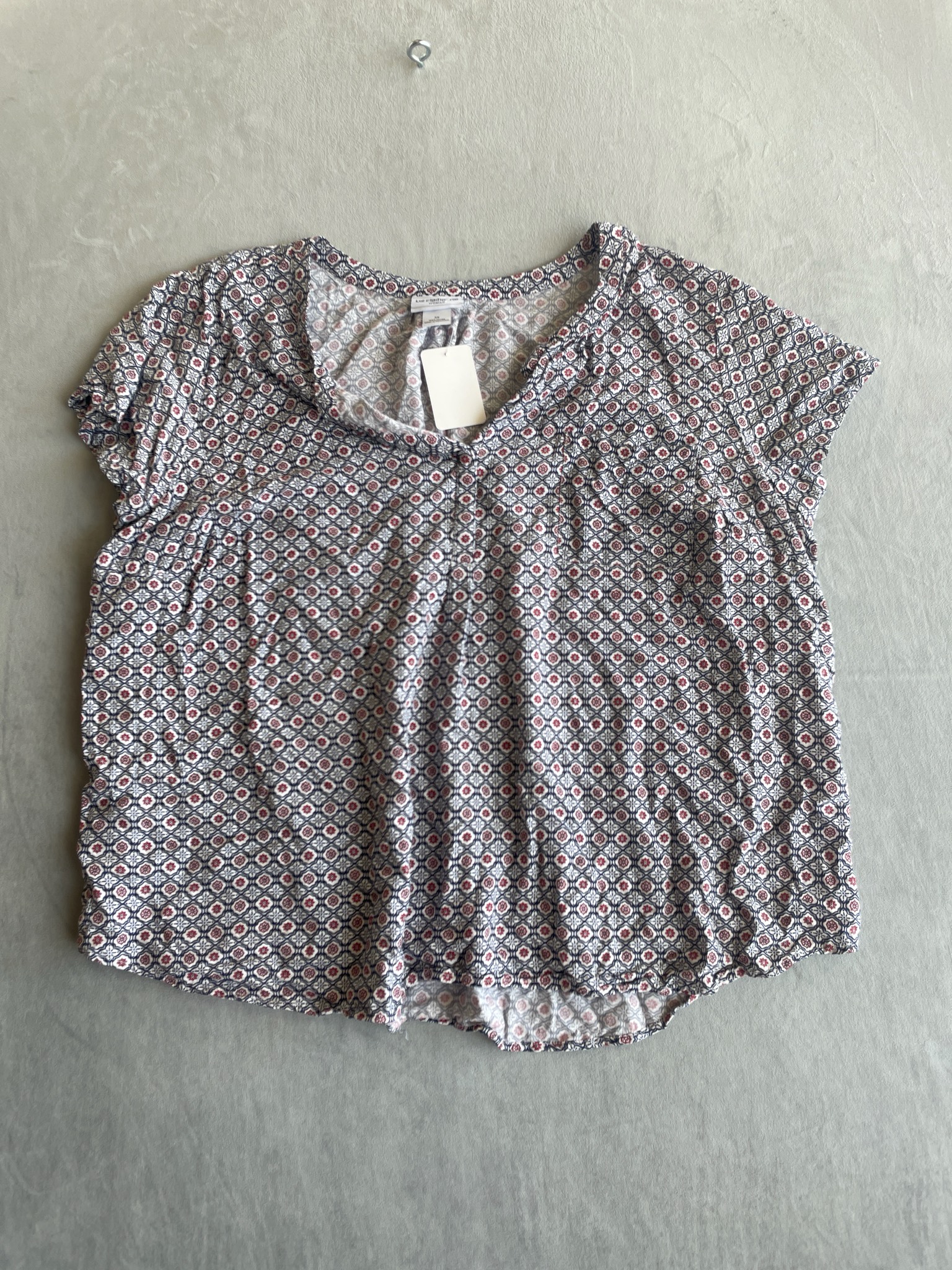 Liz Claiborne White Printed Rayon Blouse Size 3X