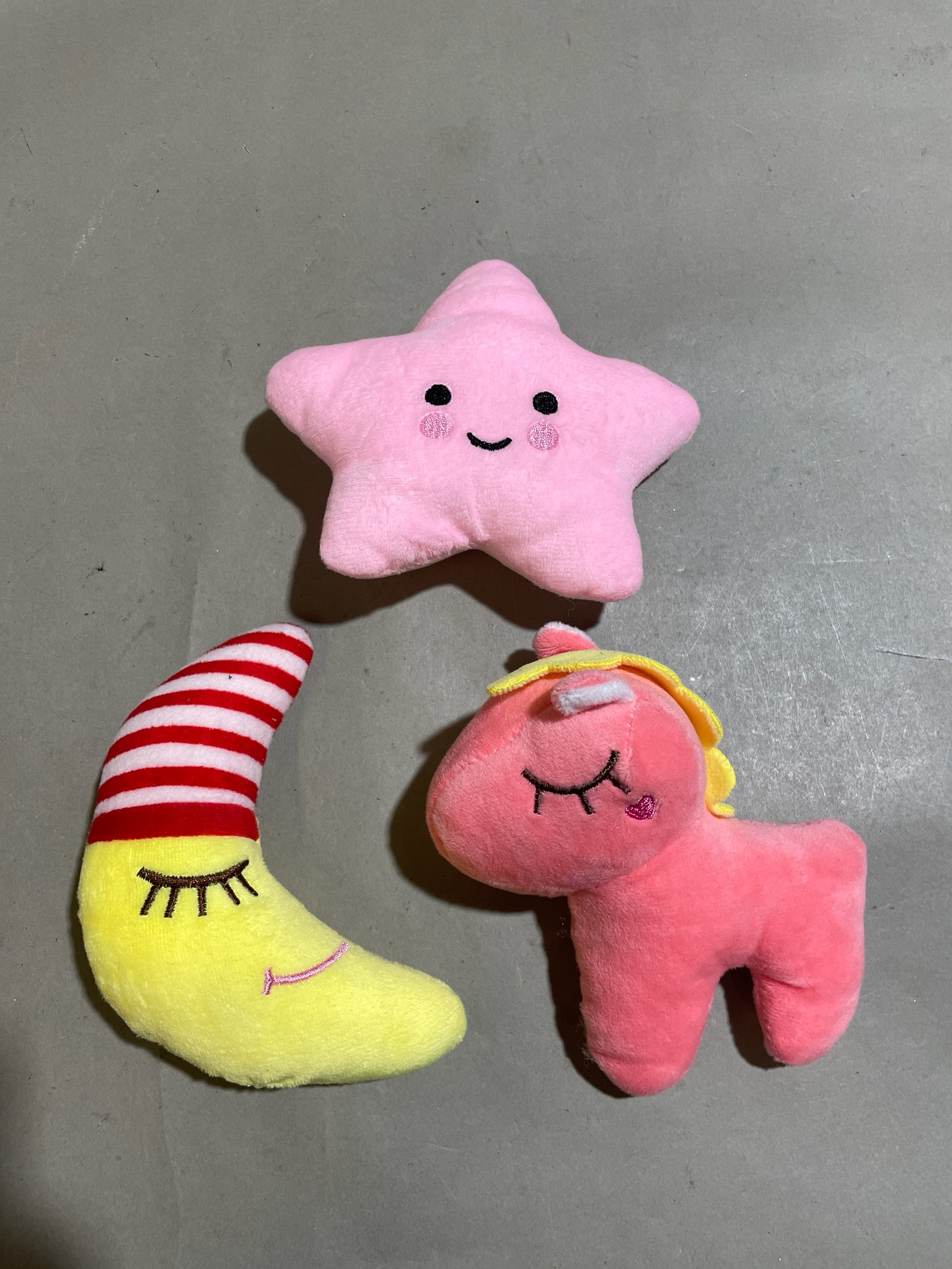 Pink and Yellow Plush Toy Set Size Small