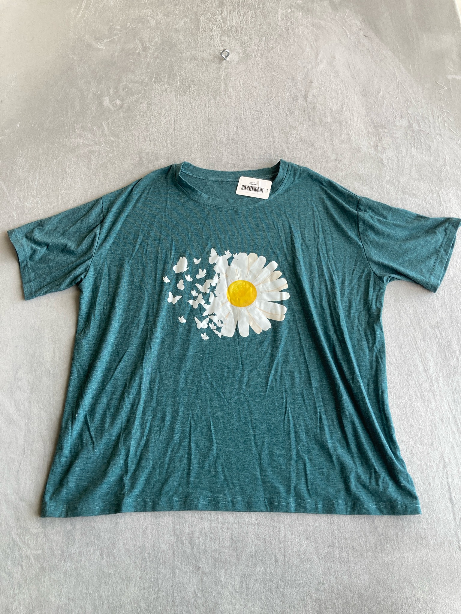 Teal Heathered Knit T-Shirt