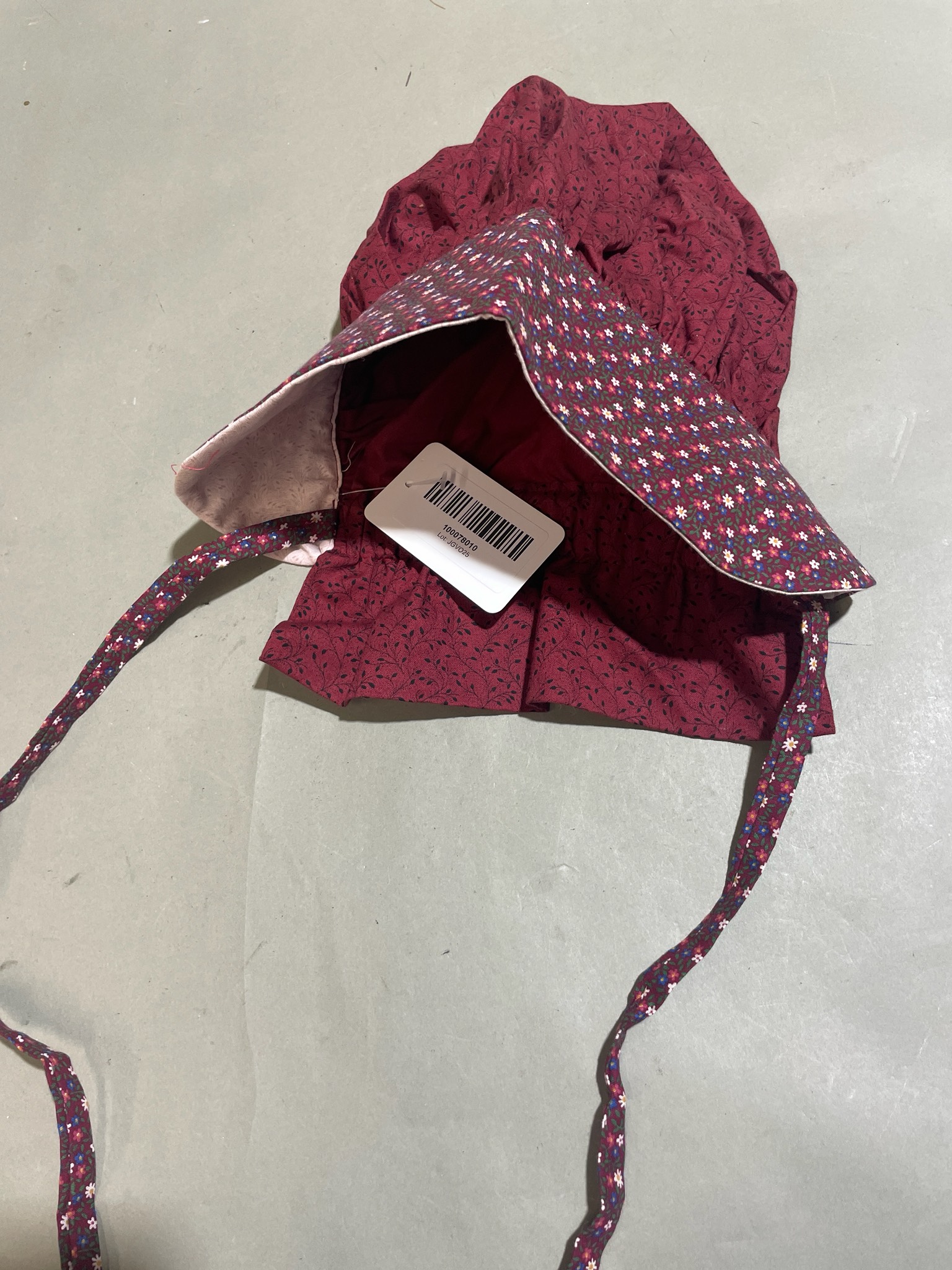 Burgundy Lined Bonnet