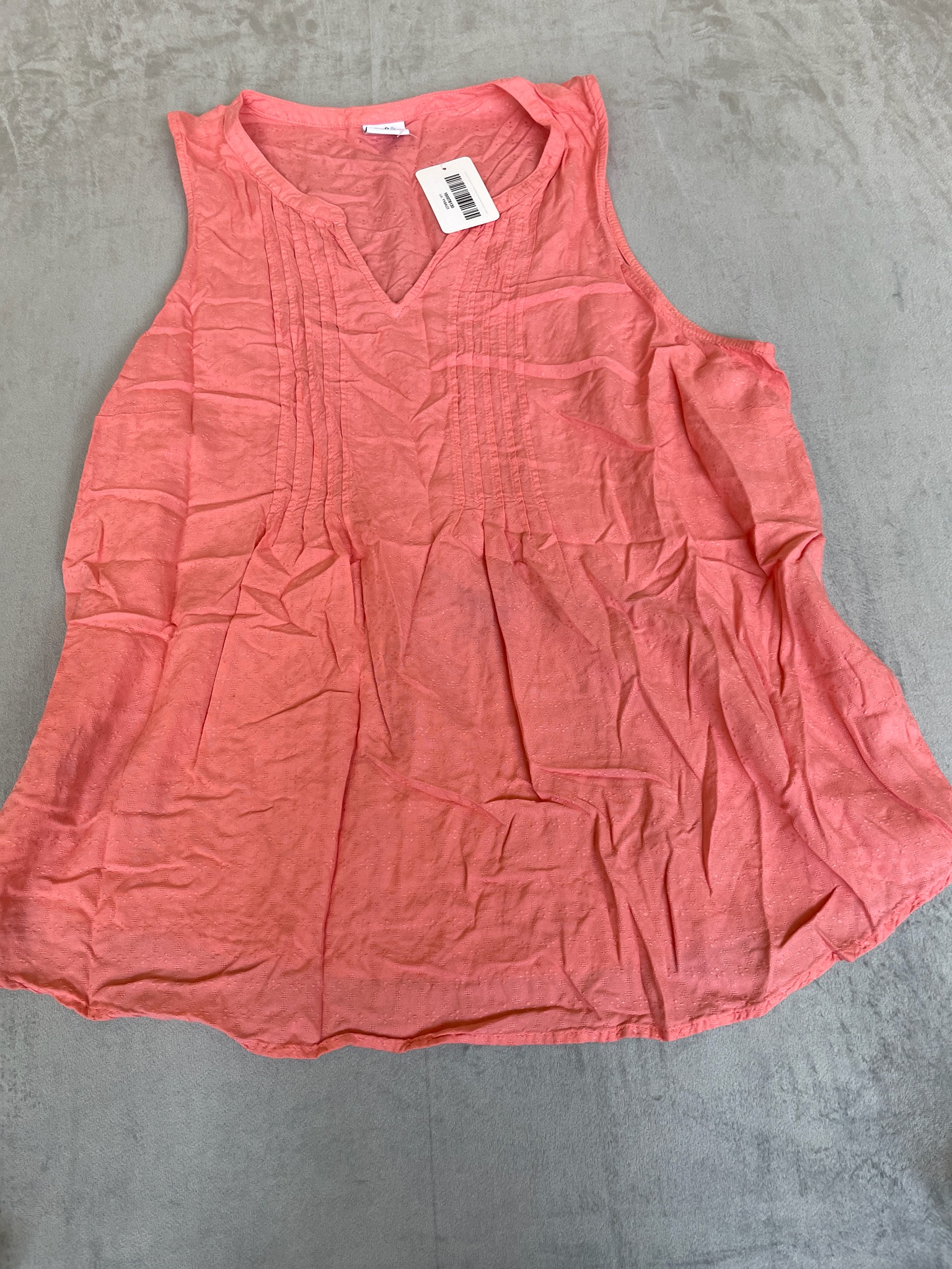 Croft & Barrow Coral Lightweight Woven Sleeveless Blouse Size XXL