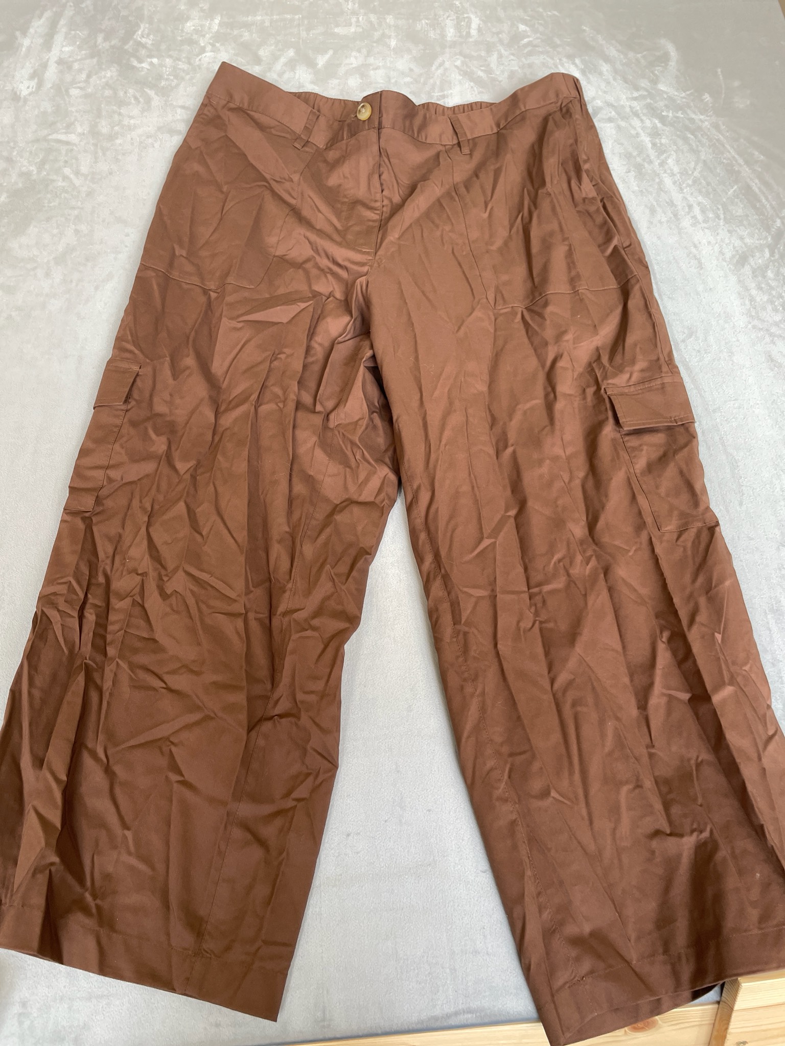 J.Jill Brown Woven Cargo Pants Size L