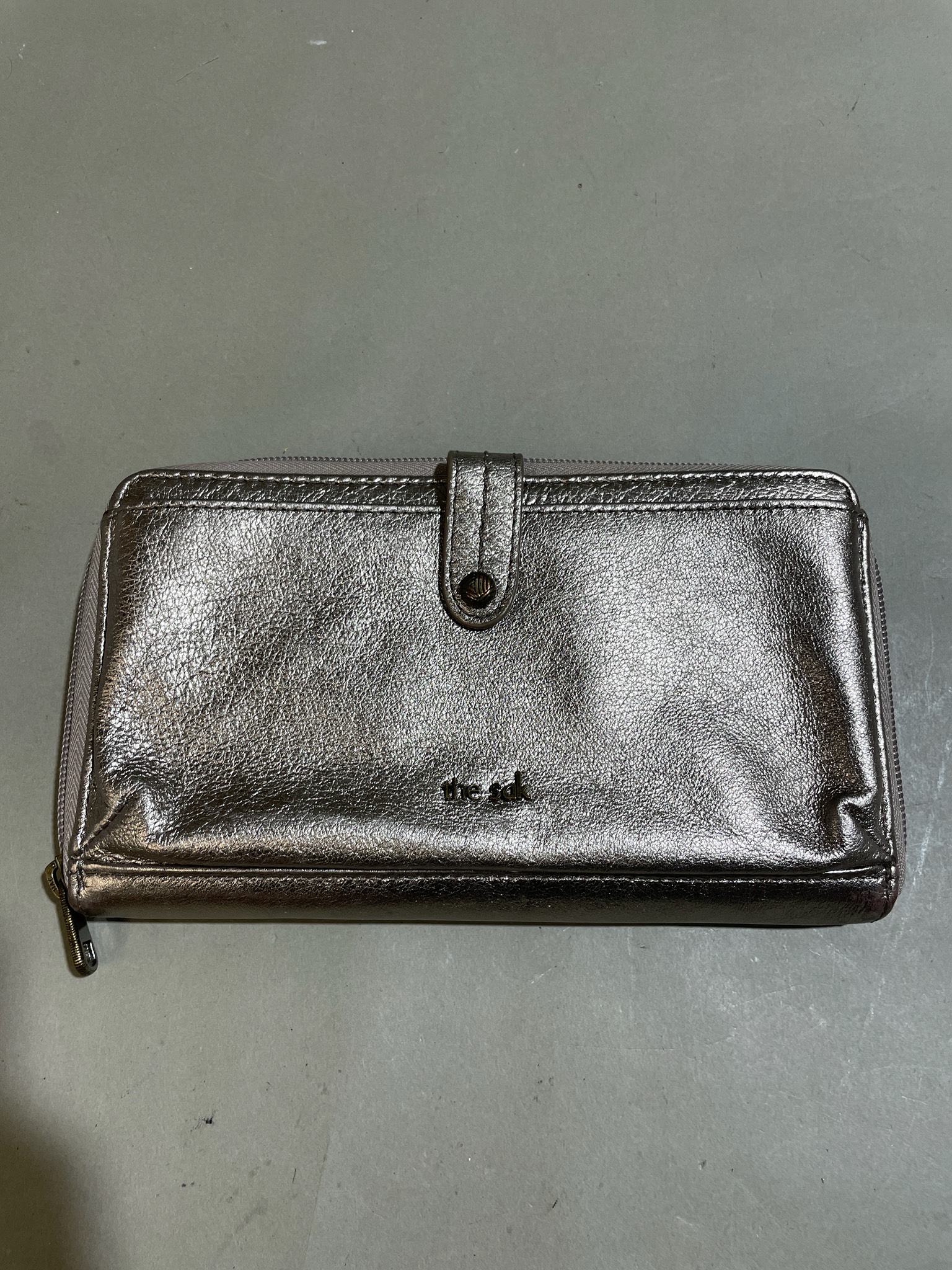 The Sak Metallic Silver Zip-Around Wallet