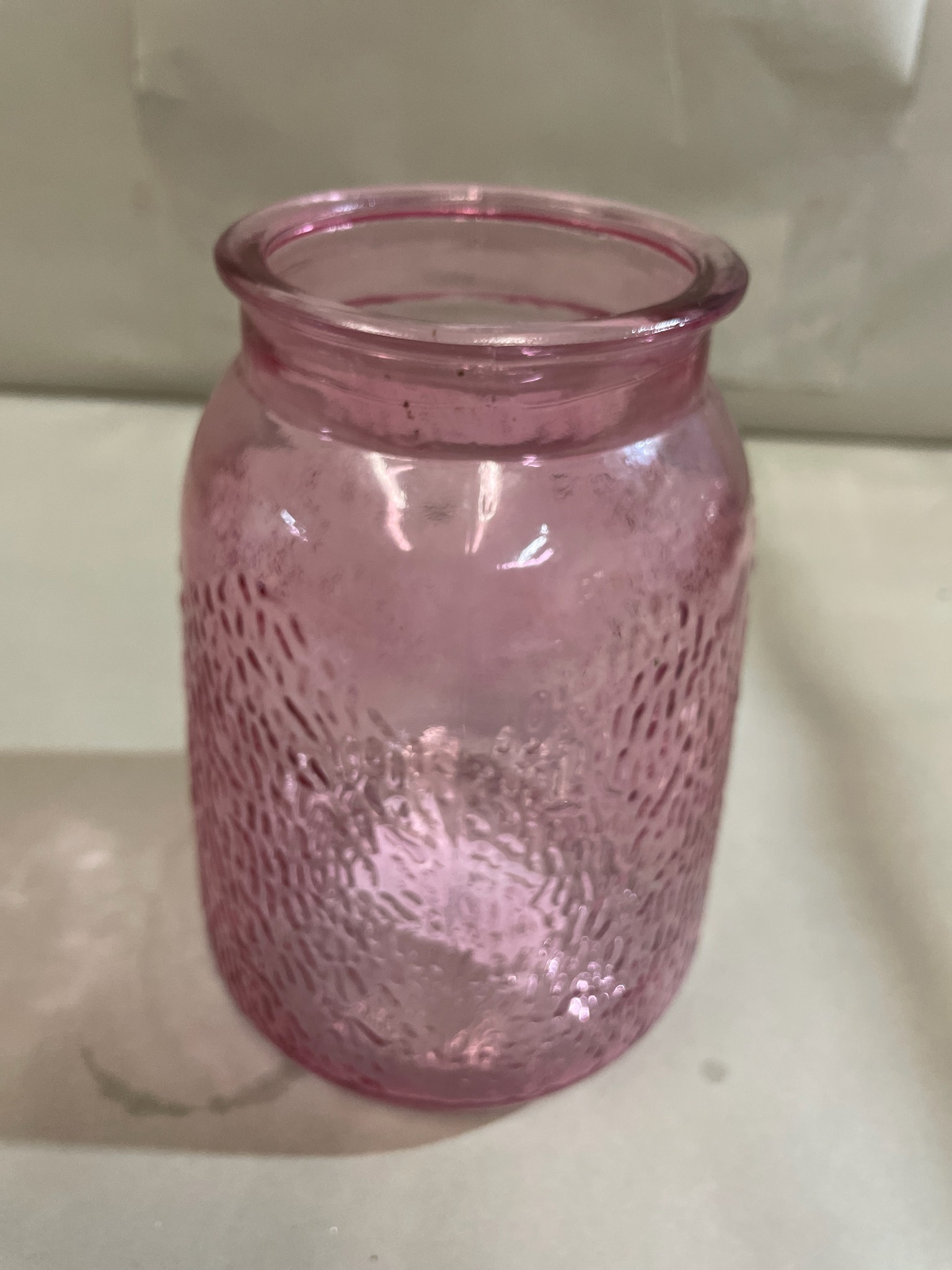 Pink Textured Glass Vase