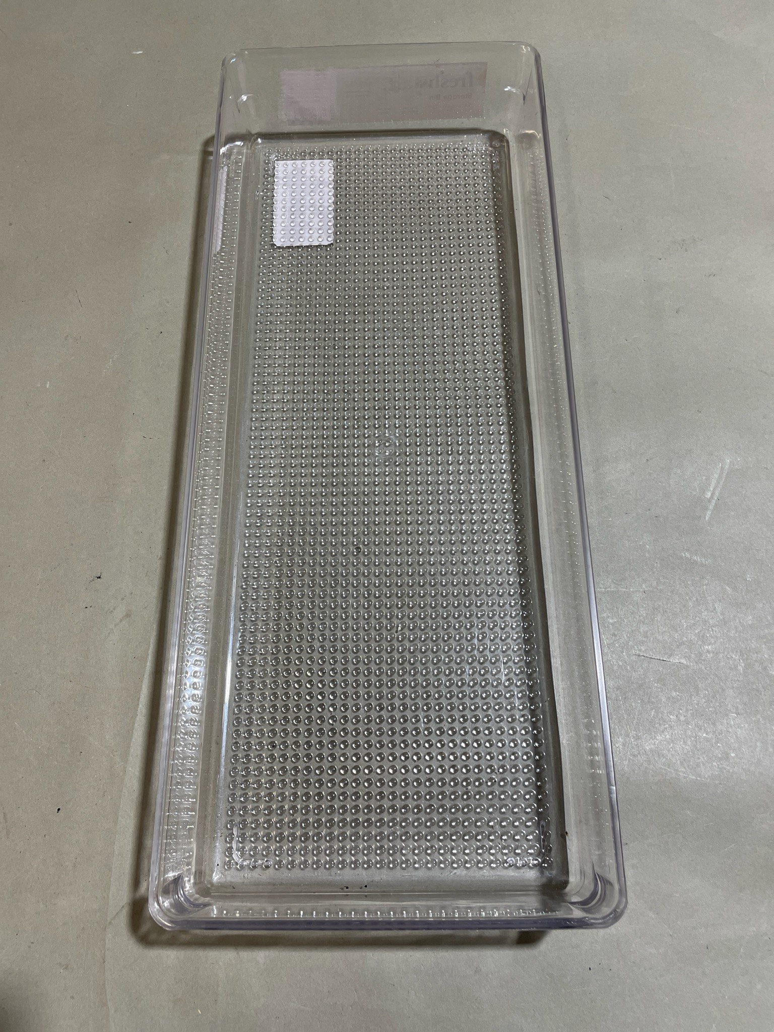 freshstart. Clear Shallow Storage Bin Size 15.9 in x 6.4 in x 2.1 in
