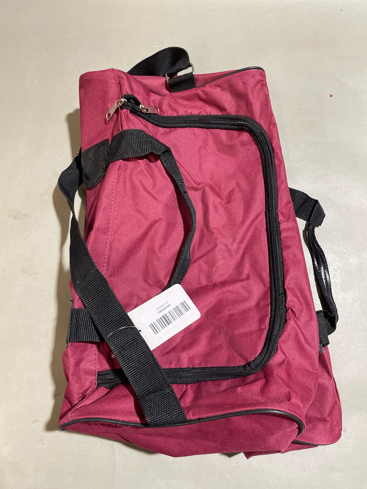 Burgundy Soft-Sided Duffel Bag