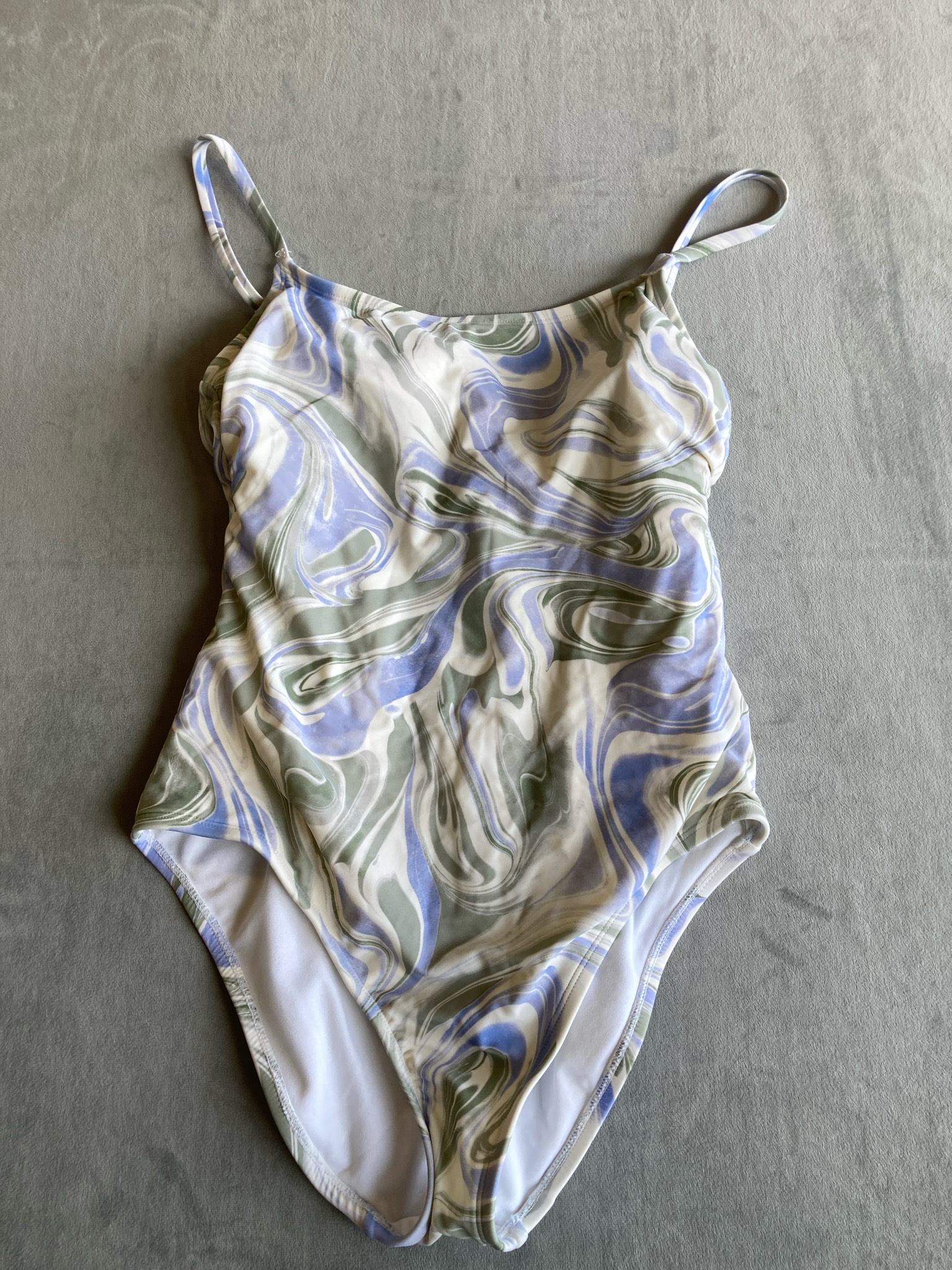 Hurley Lavender Marble Print Stretch One-Piece Swimsuit
