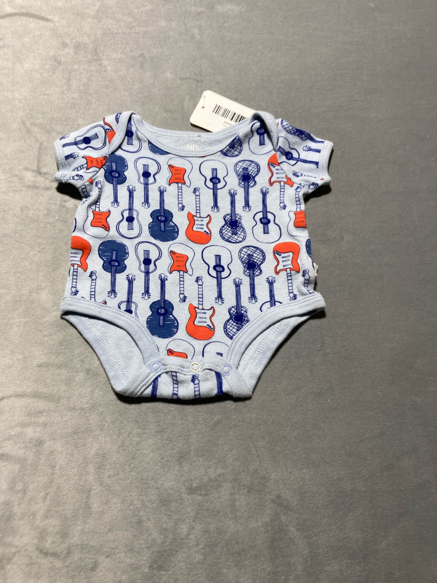 Rosie Pope blue graphic onesie size 0-3M