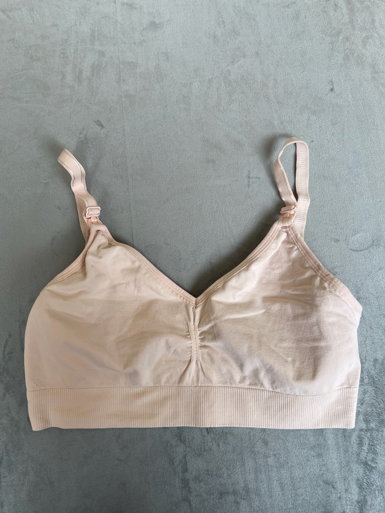 Light Blush Cotton-Blend Bralette Size Large