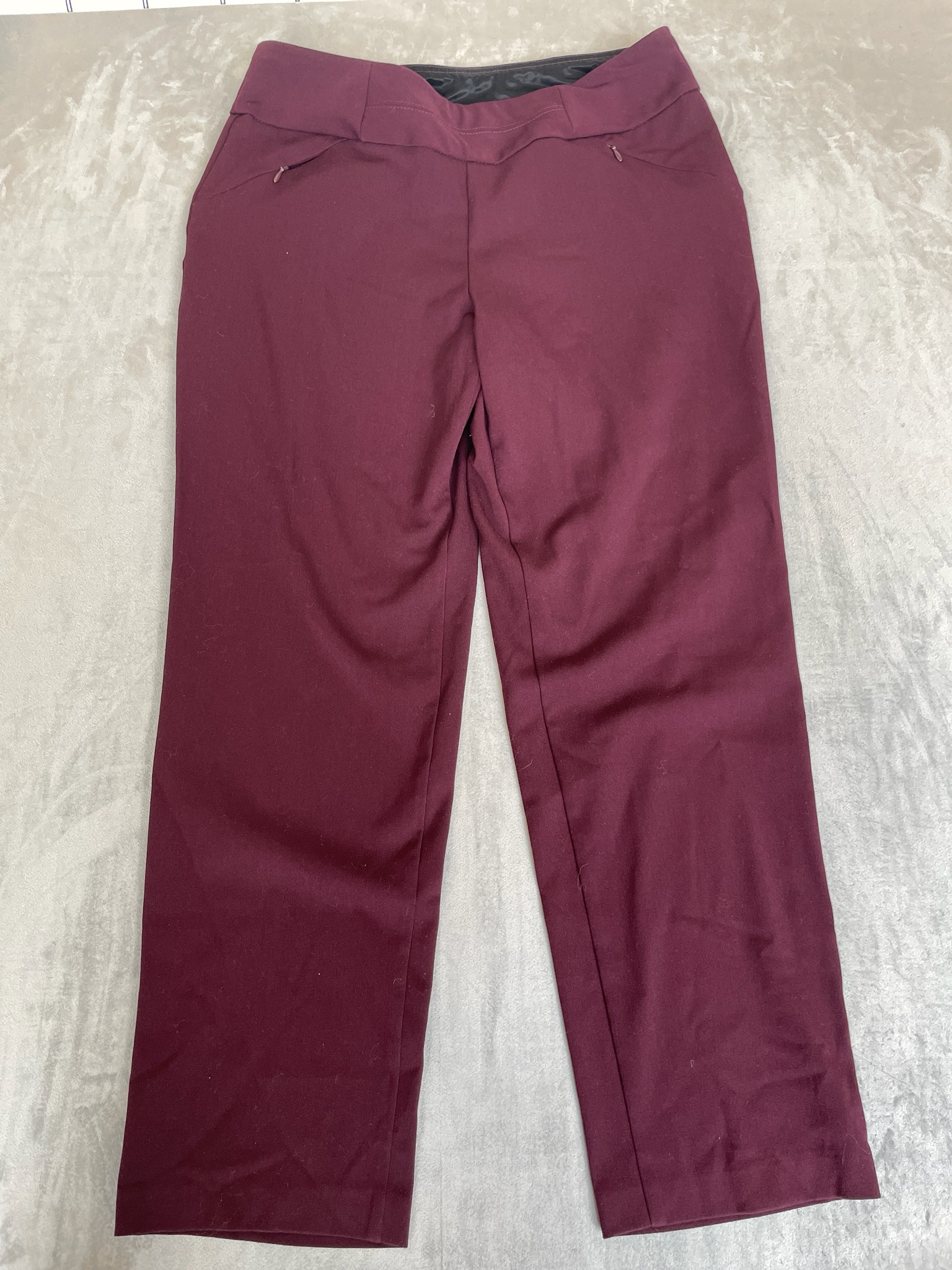 Investments Petites Burgundy Polyester Blend Dress Pants Size 10PR