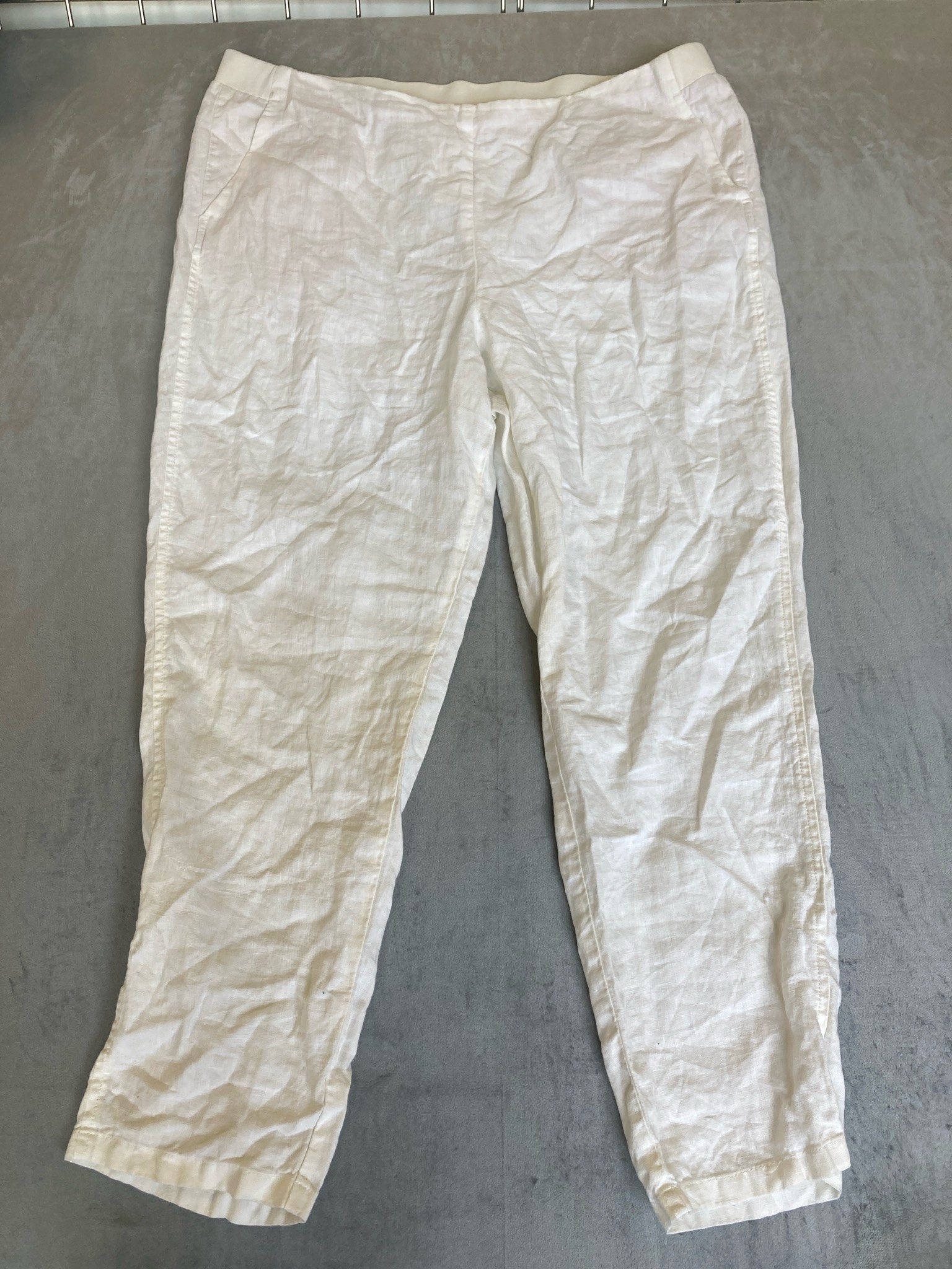 J.Jill Off-White Linen Pants Size XL