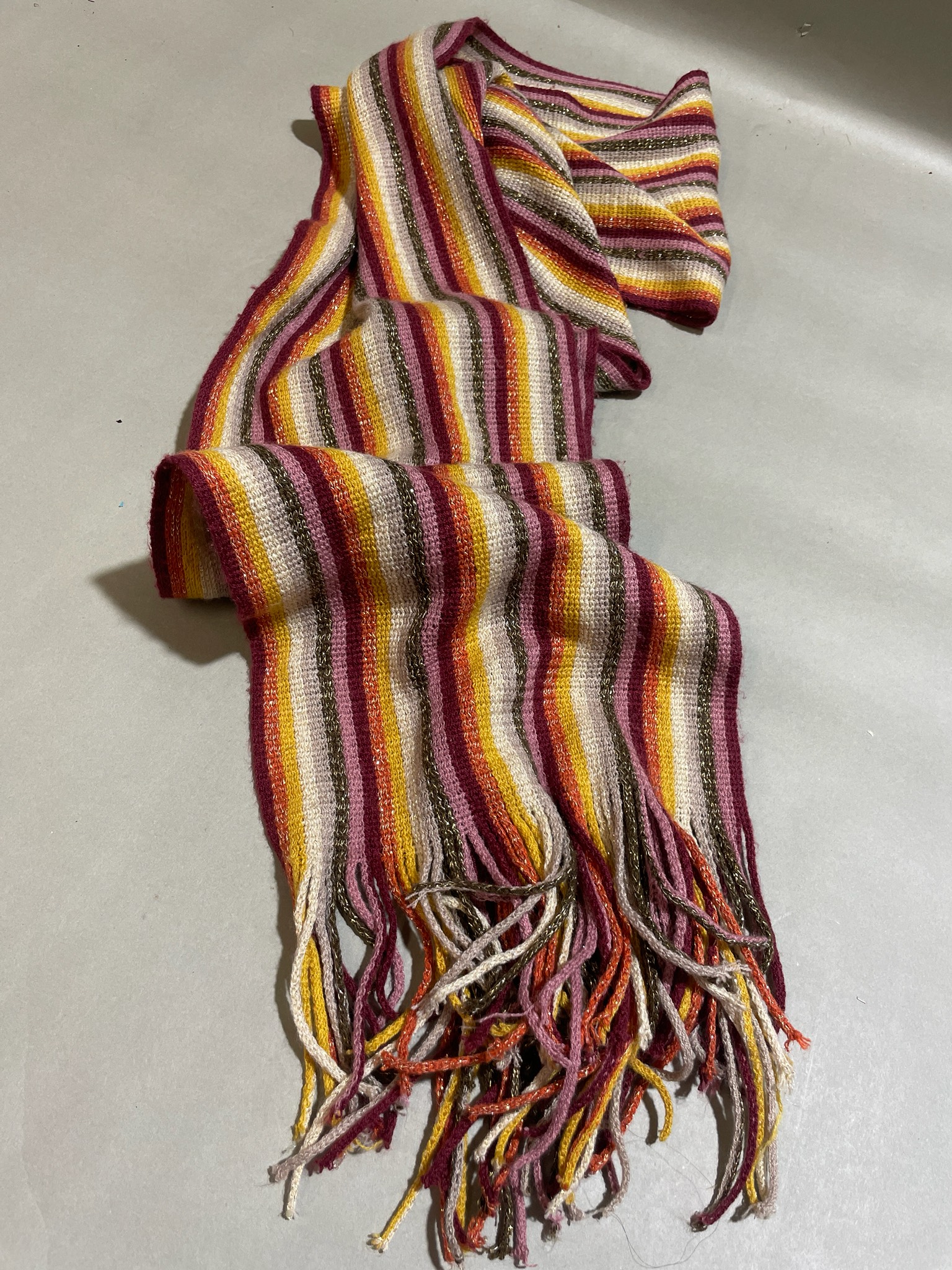 Multicolor Striped Knit Scarf