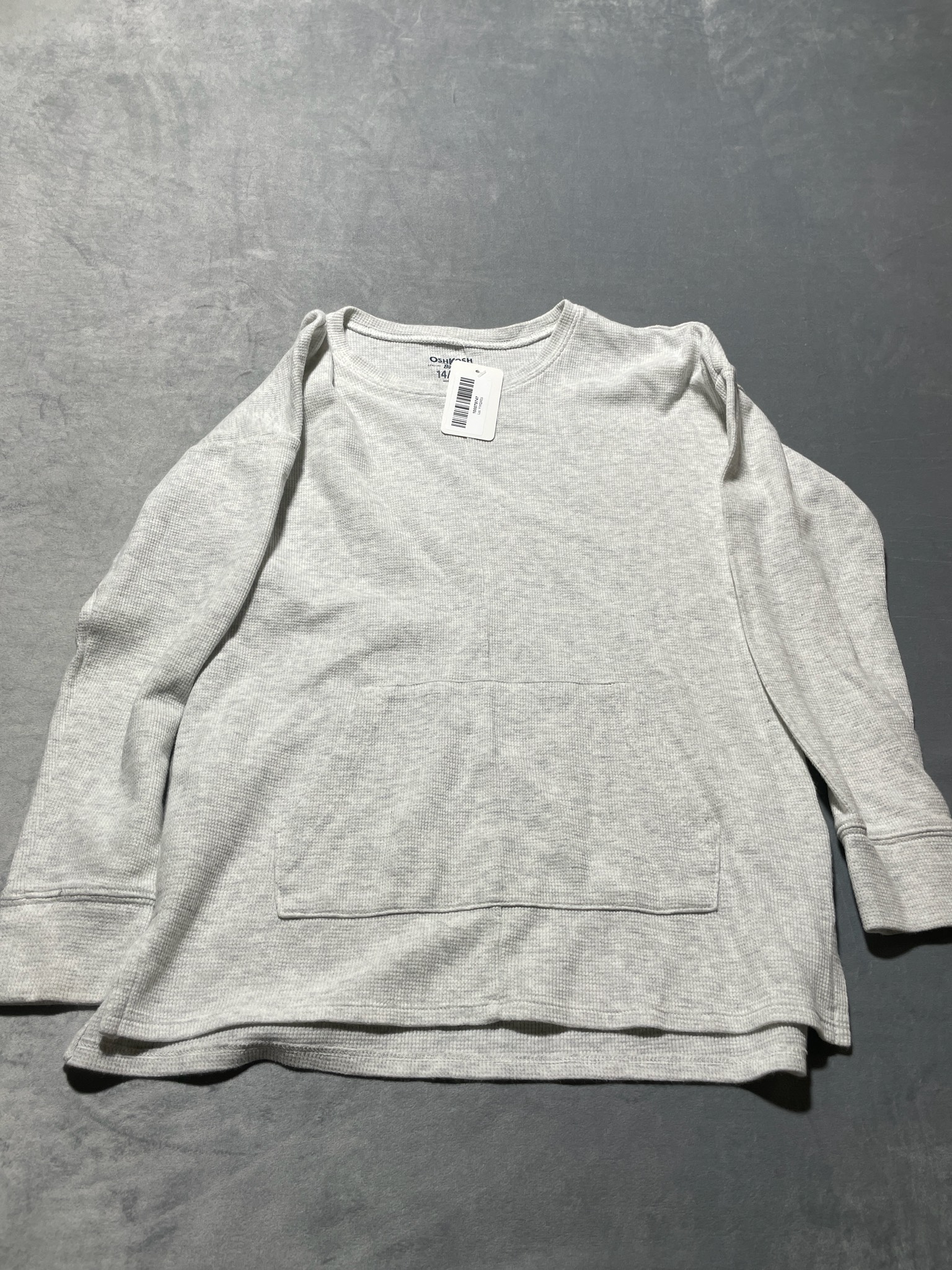 OshKosh B'gosh Light Heather Gray Waffle Knit shirt Size Size 14/14A