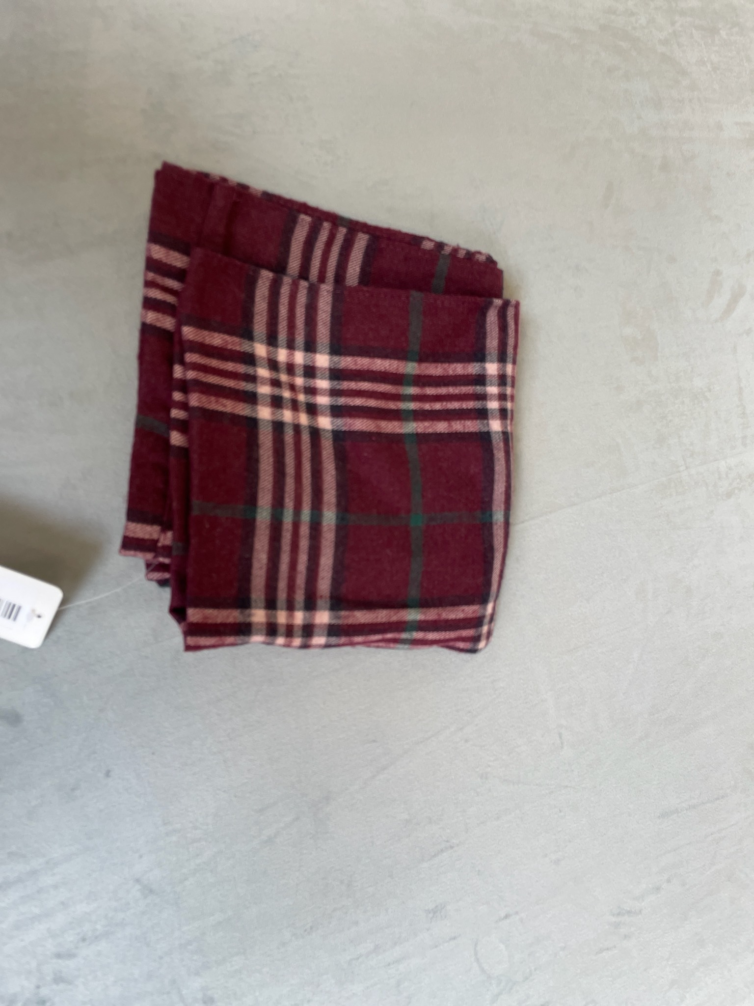 Burgundy Plaid Brushed Scarf