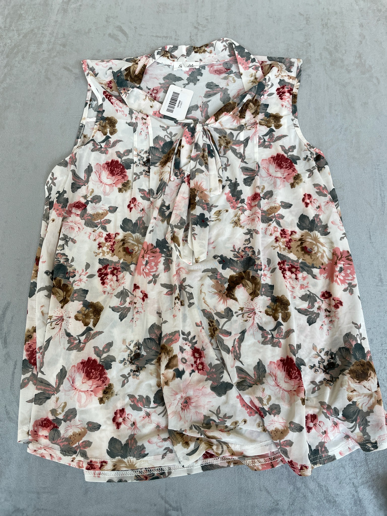 SirenLily White Floral Semi-Sheer Blouse Size 1X
