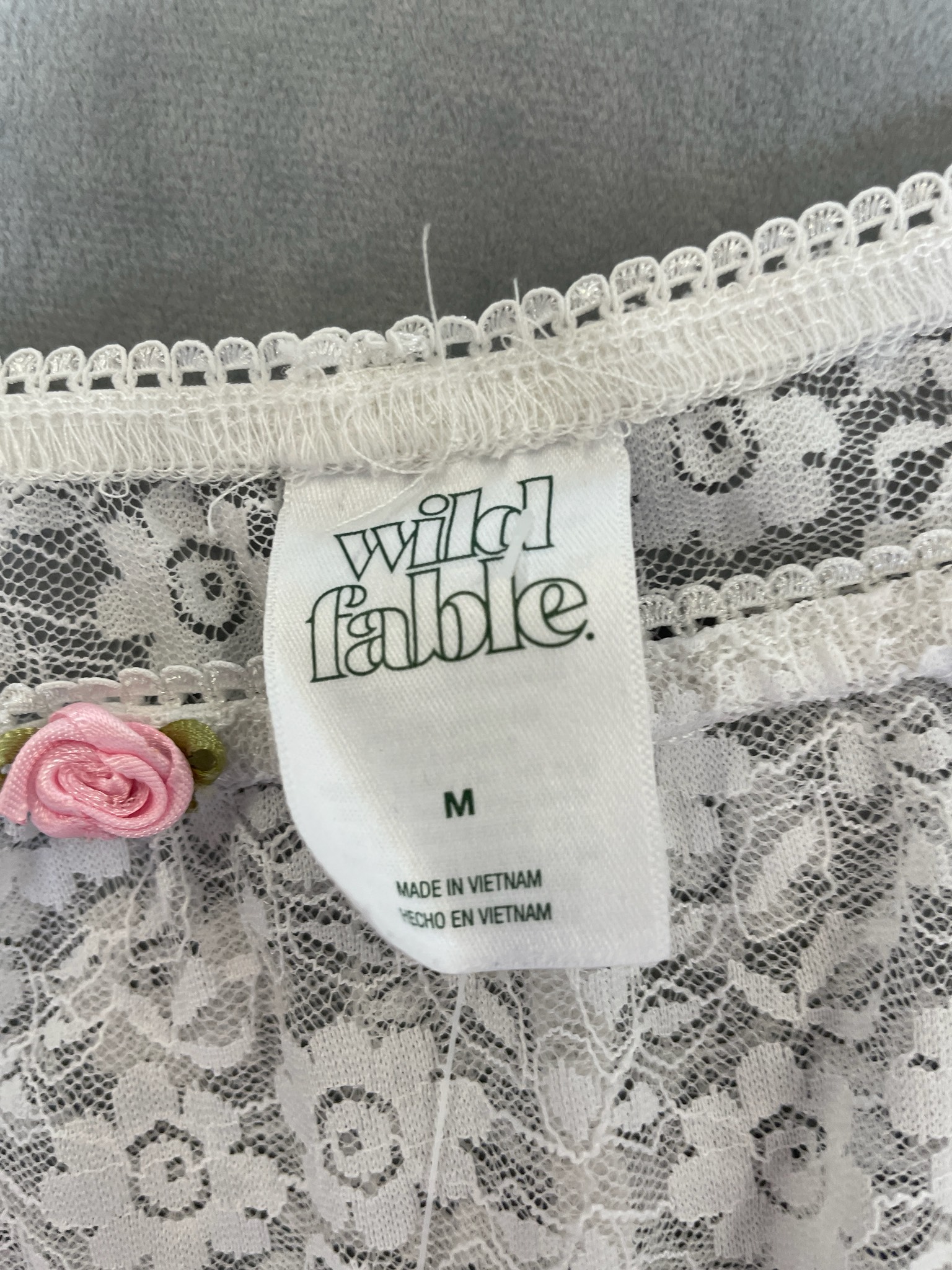 Wild Fable White Floral Lace Cami Size M