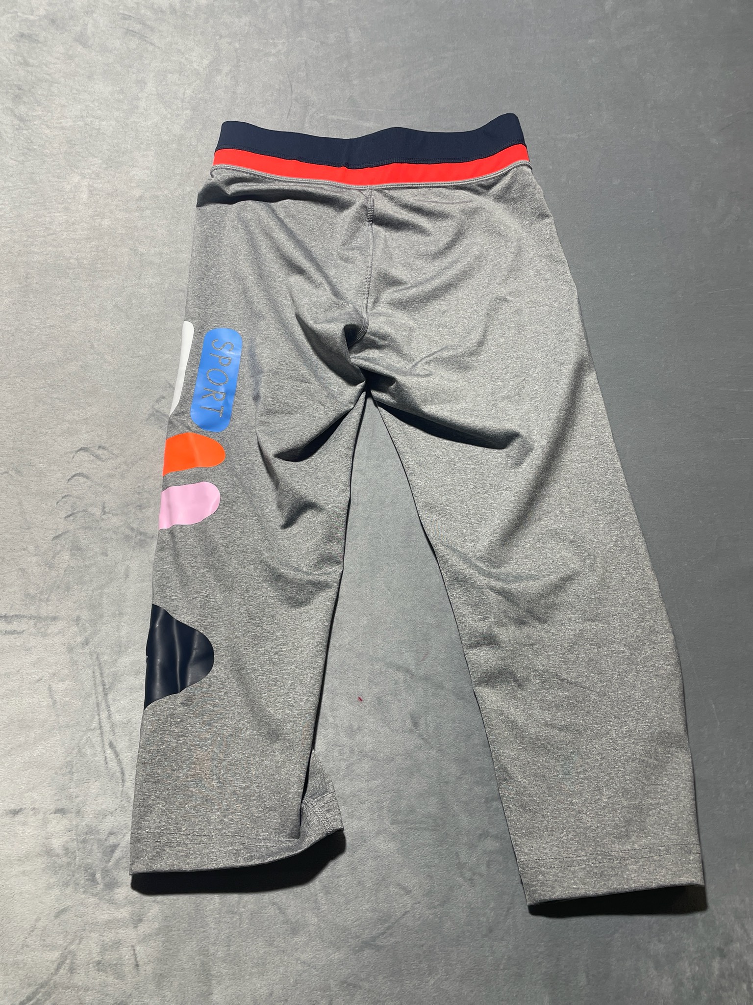 FILA Heather Grey Polyester Spandex Leggings Size M