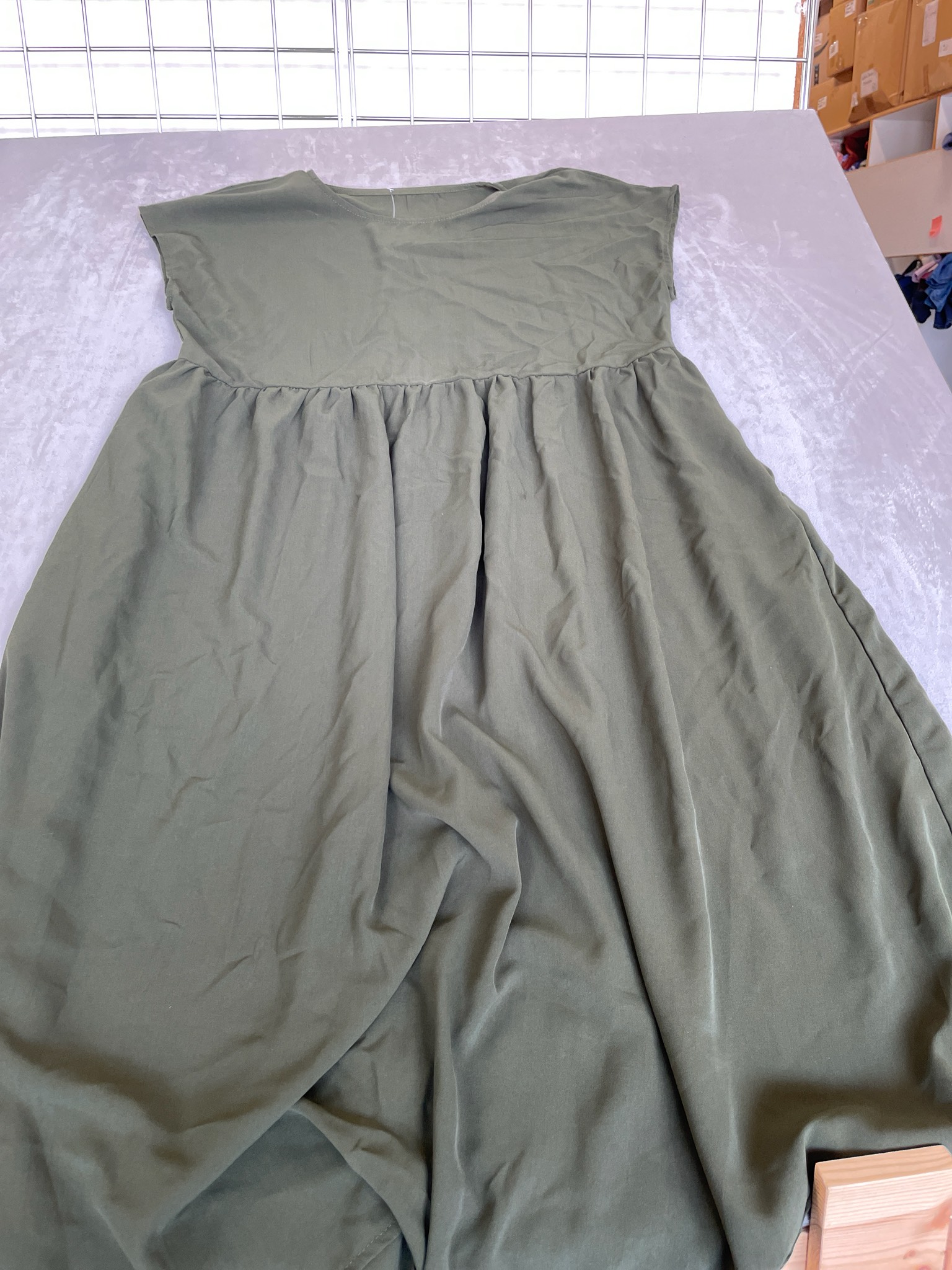 Olive Green Polyester Dress Size XL