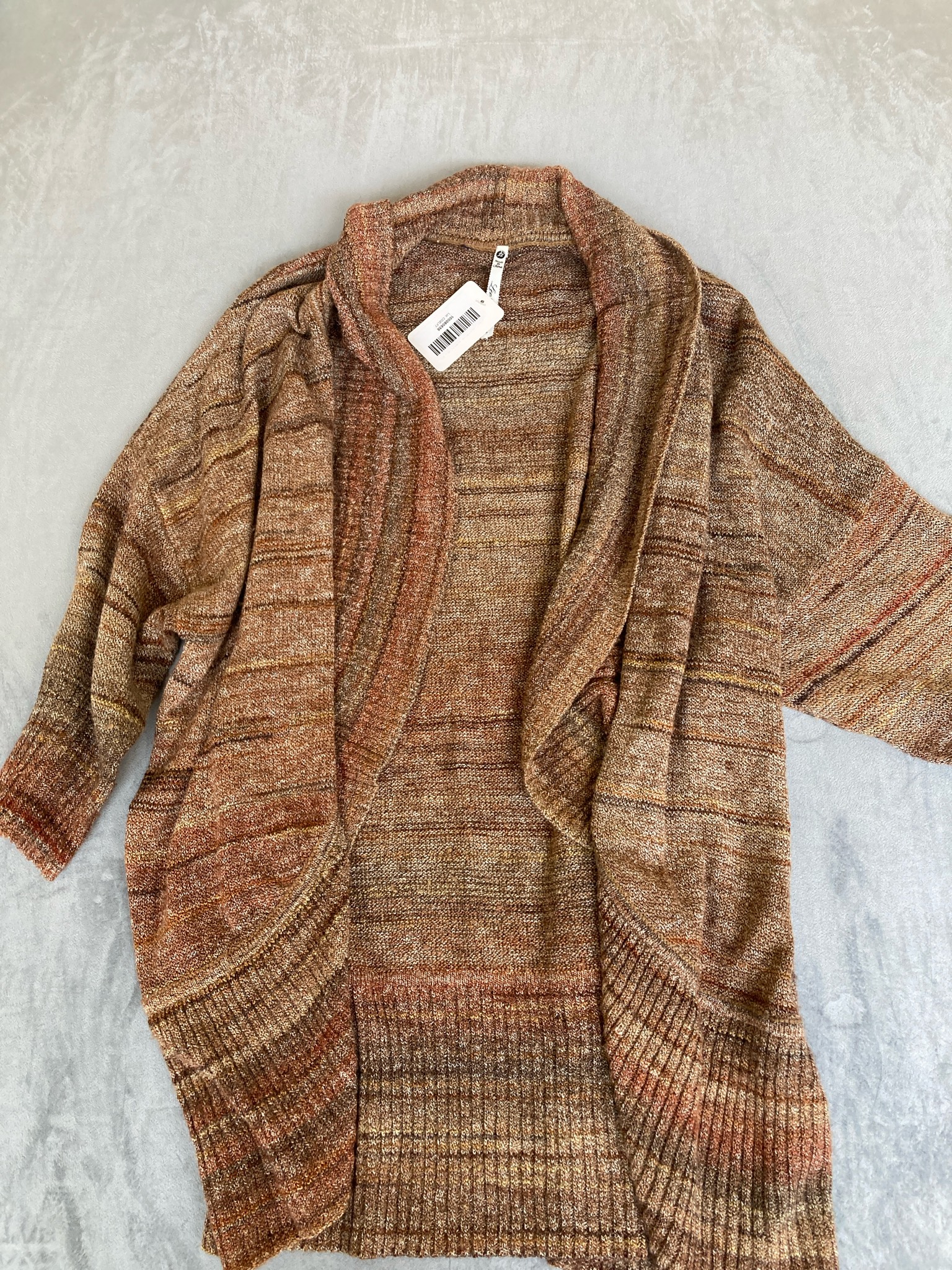 Brown Marled Knit Cardigan
